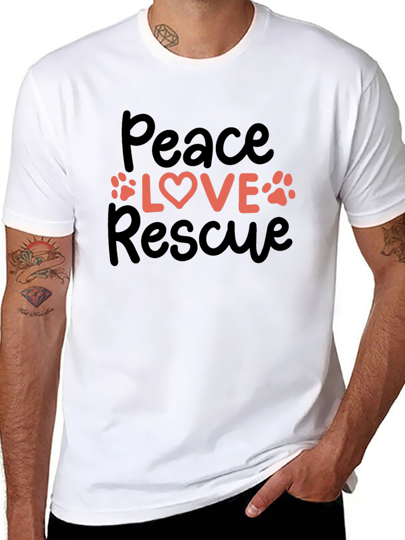 Peace Love Rescue Graphic Tee