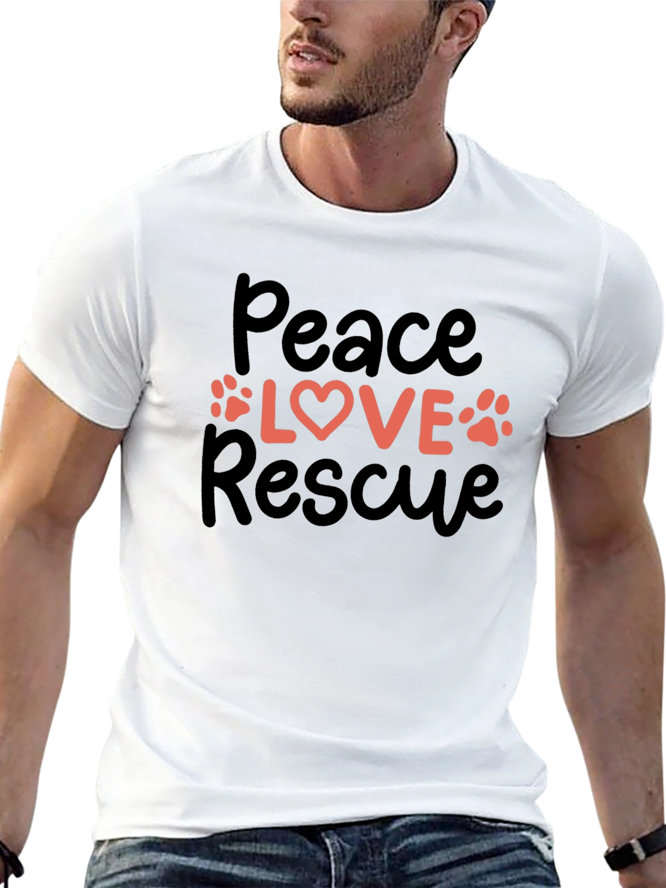 Peace Love Rescue Graphic Tee