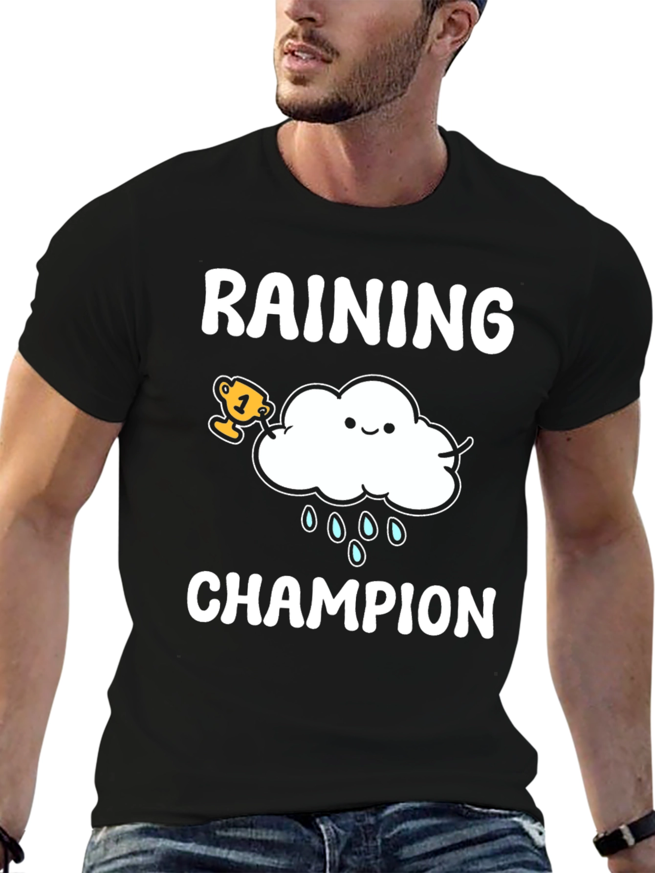 Raining Champion Graphic T-Shirt - Cool Weather Design