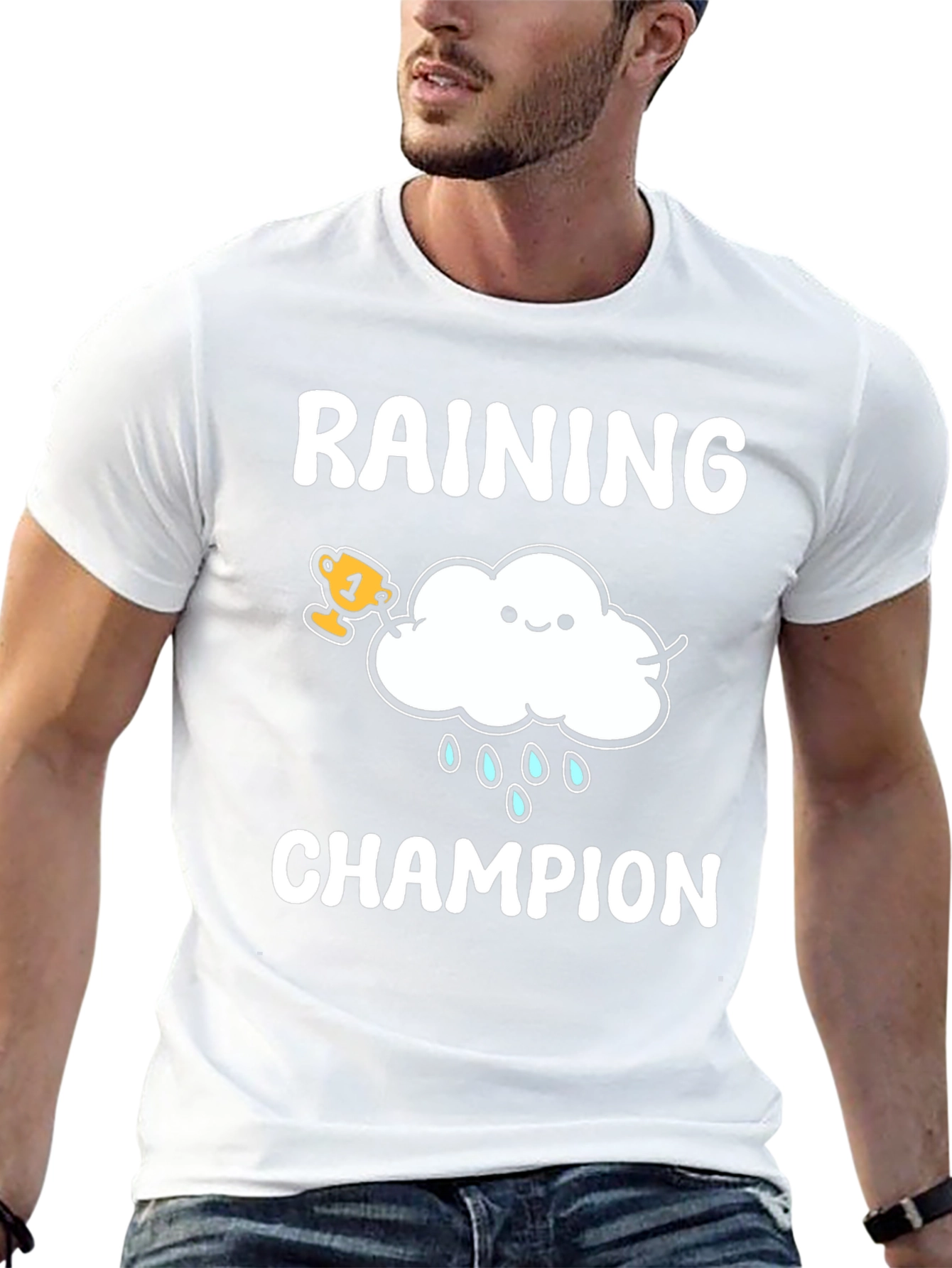 Raining Champion Graphic T-Shirt - Cool Weather Design
