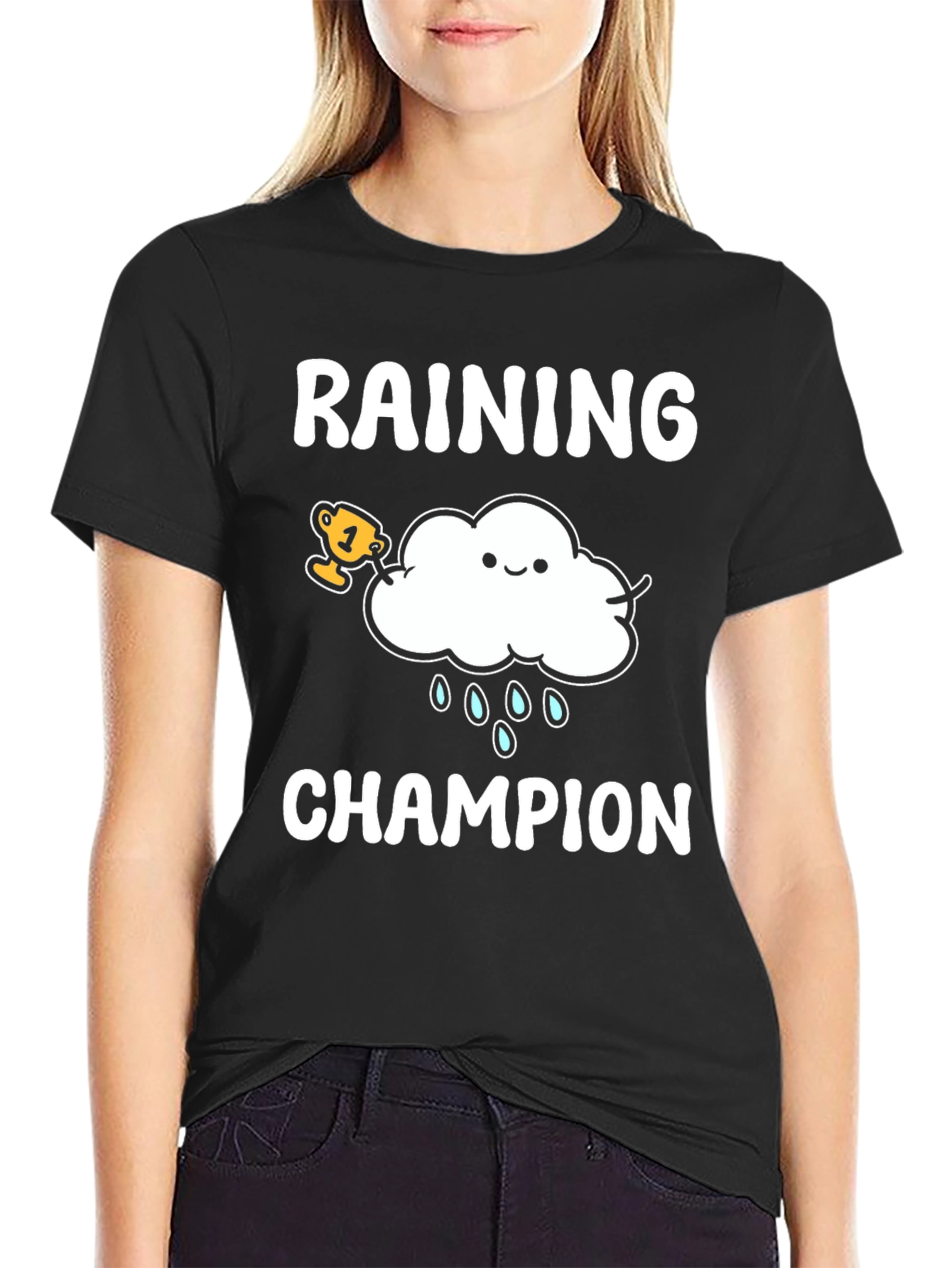 Raining Champion Graphic T-Shirt - Cool Weather Design