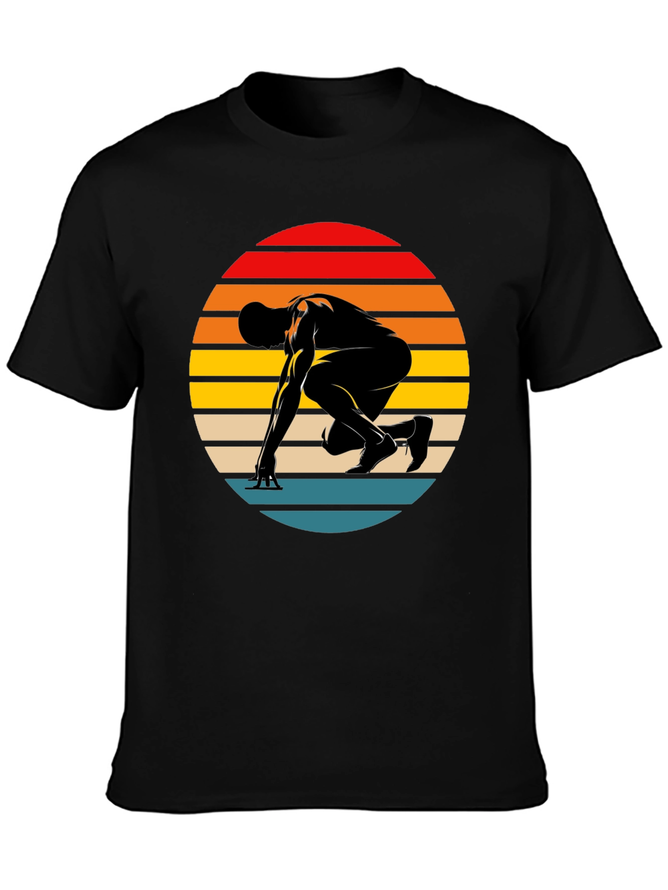 Retro Runner Graphic Tee - Black