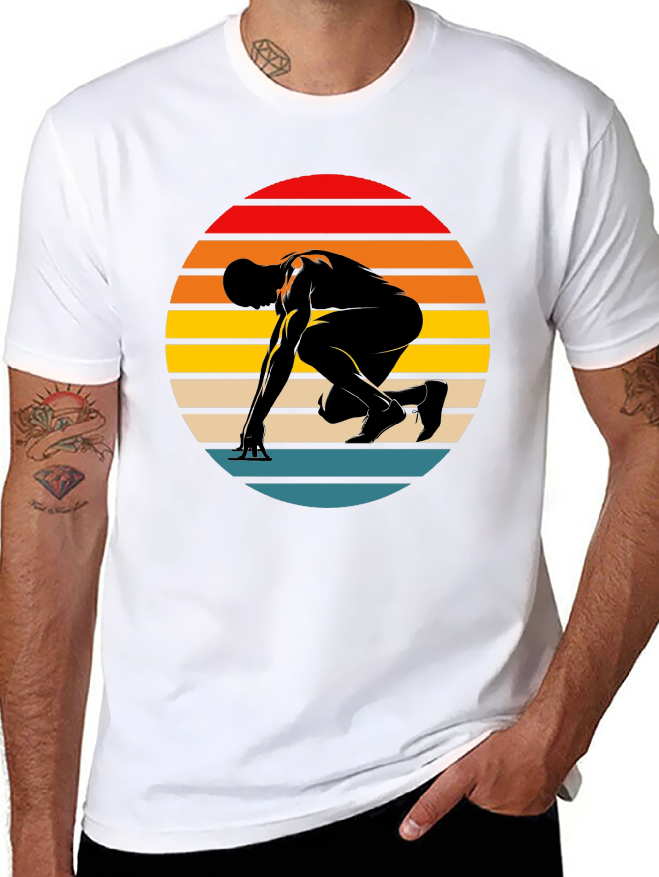 Retro Runner Graphic Tee - Black
