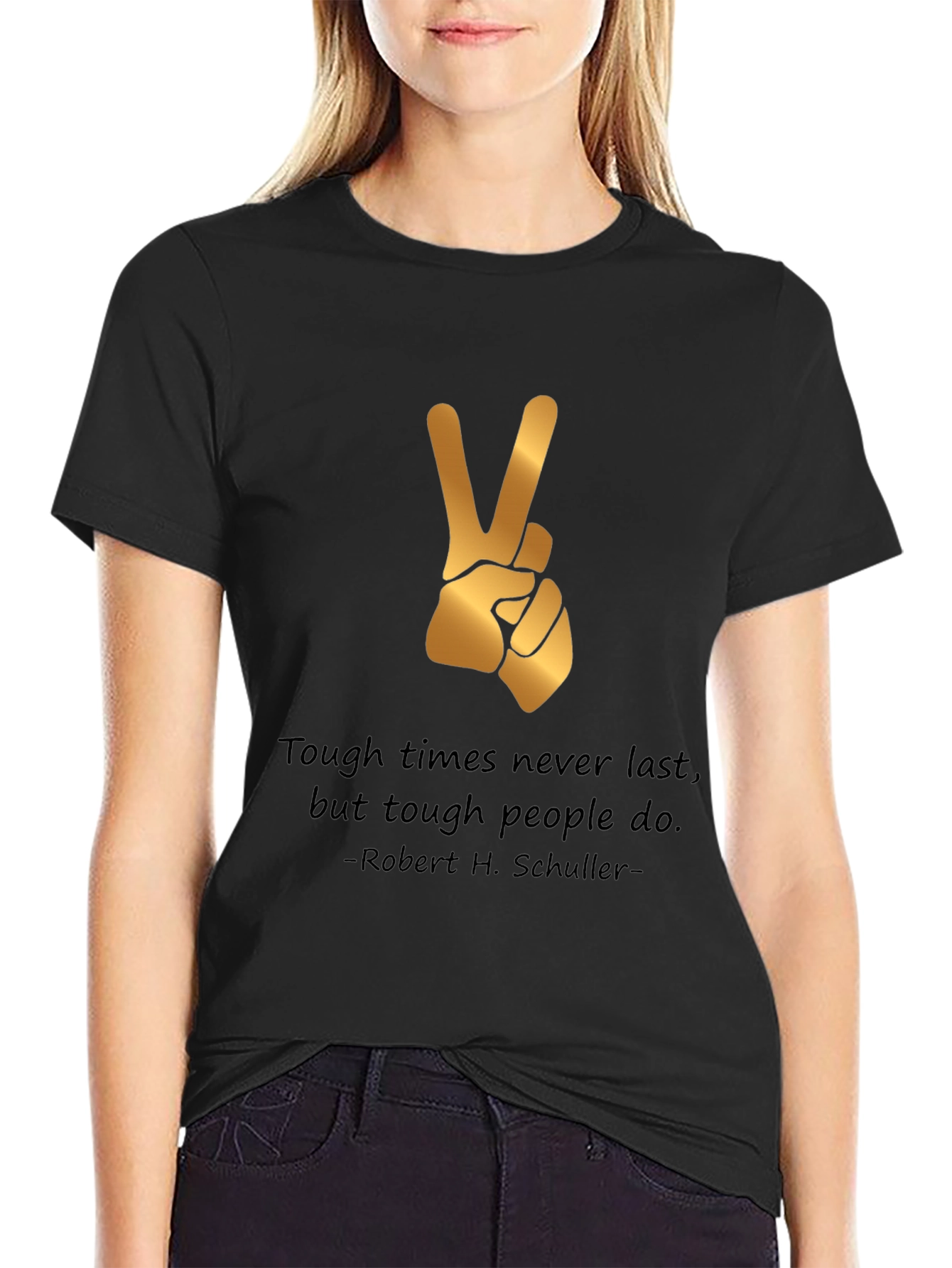 Tough Times T-Shirt Peace Sign Motivation Quote