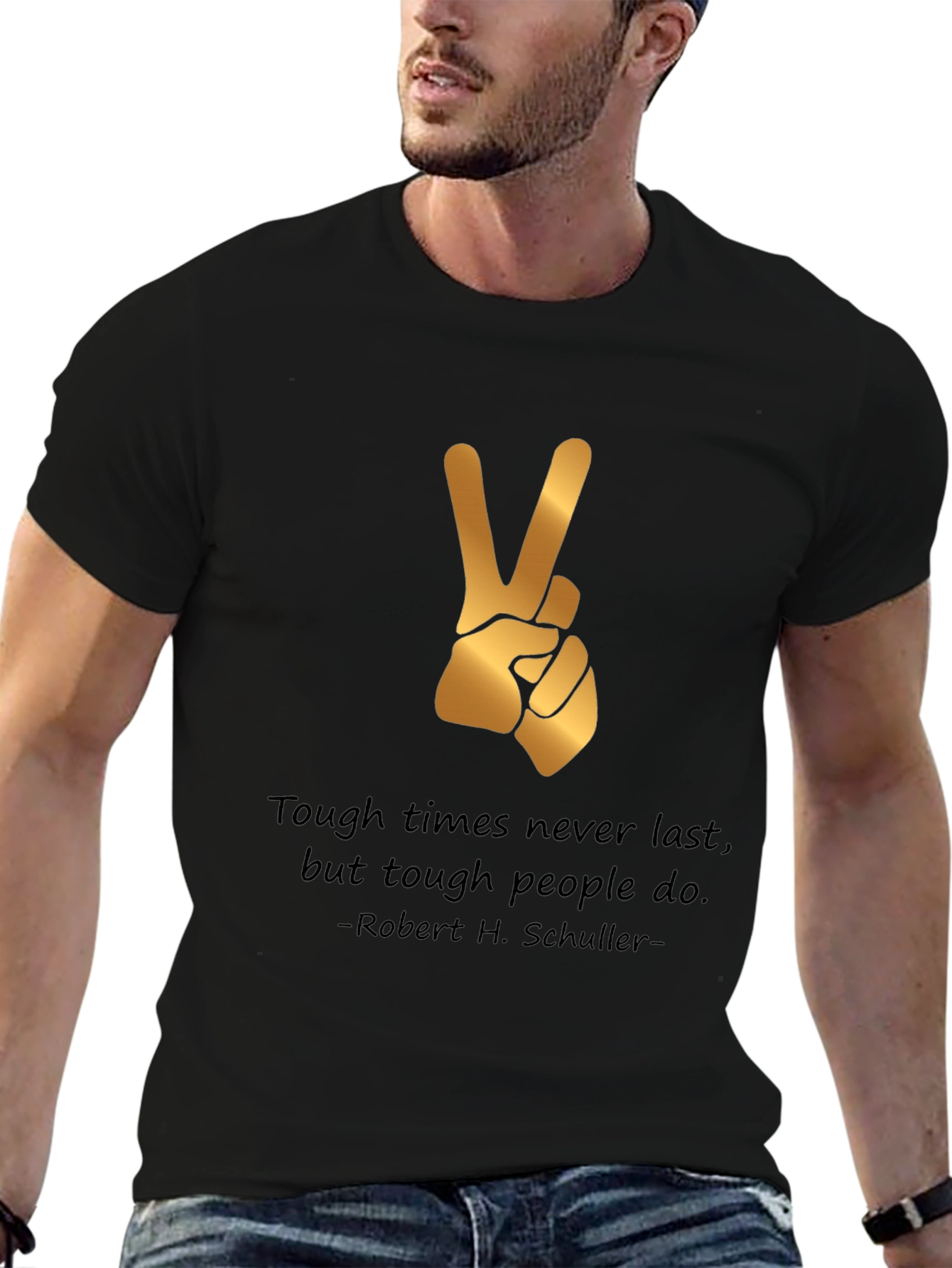 Tough Times T-Shirt Peace Sign Motivation Quote