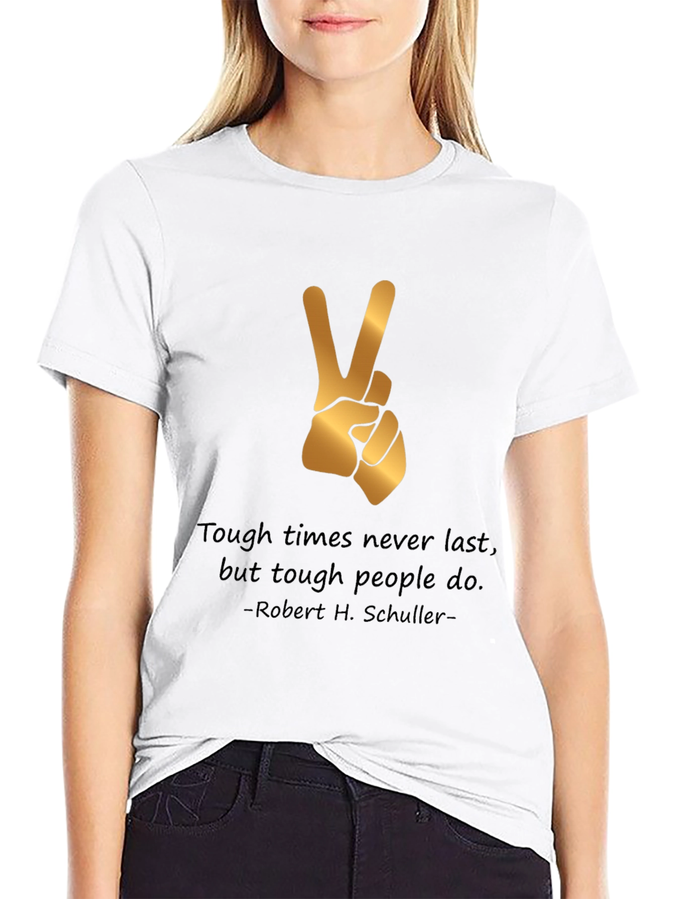 Tough Times T-Shirt Peace Sign Motivation Quote