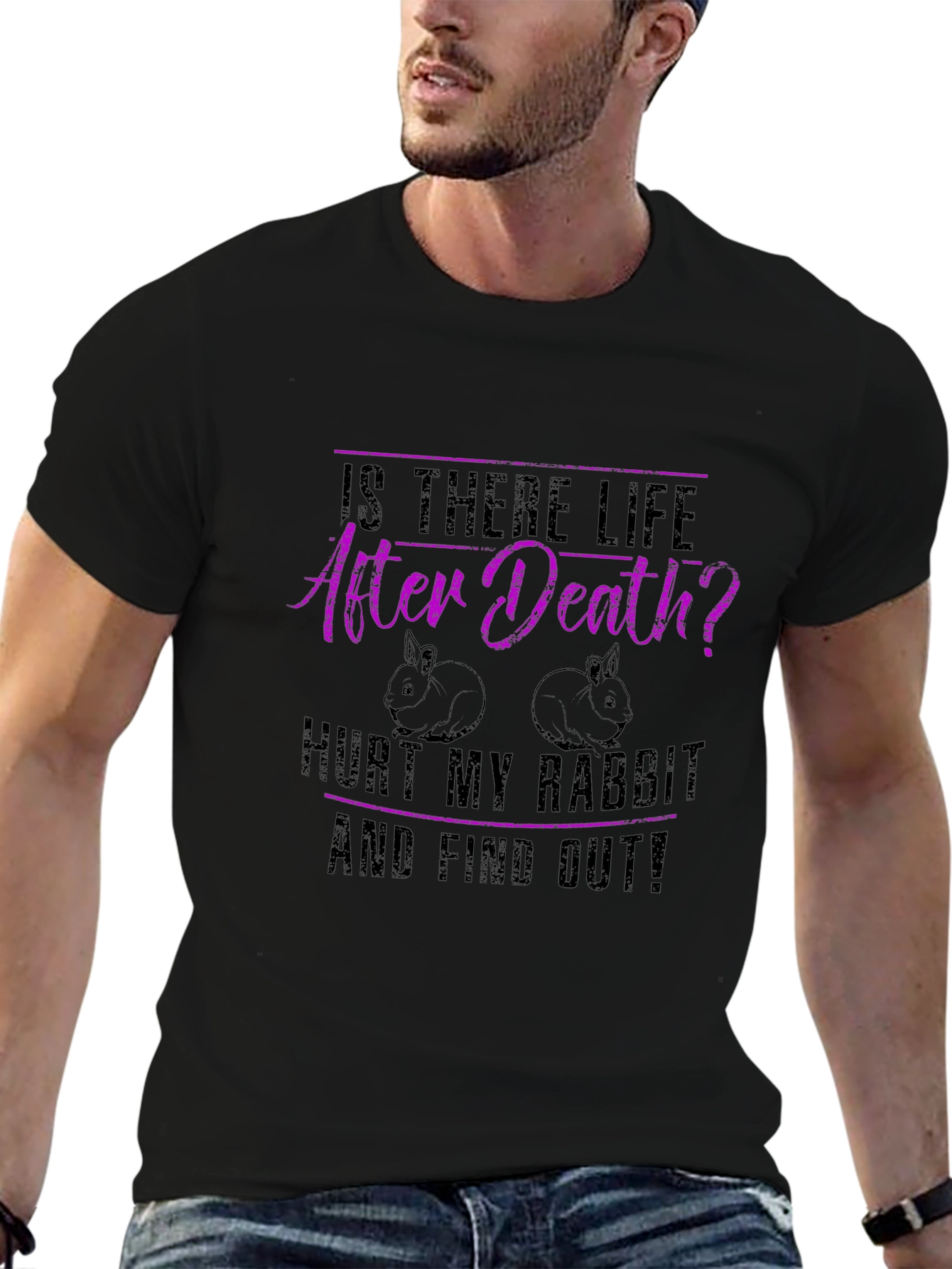 Rabbit Lover T-Shirt: After Death? Hurt My Rabbit!