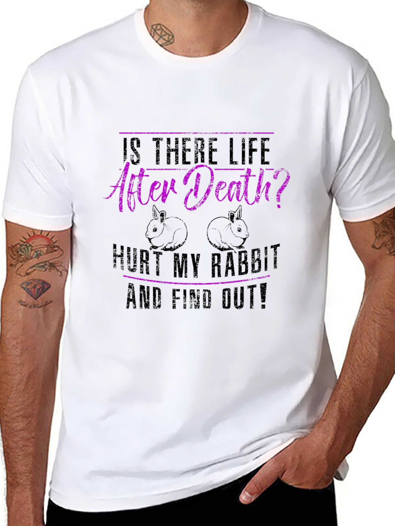 Rabbit Lover T-Shirt: After Death? Hurt My Rabbit!