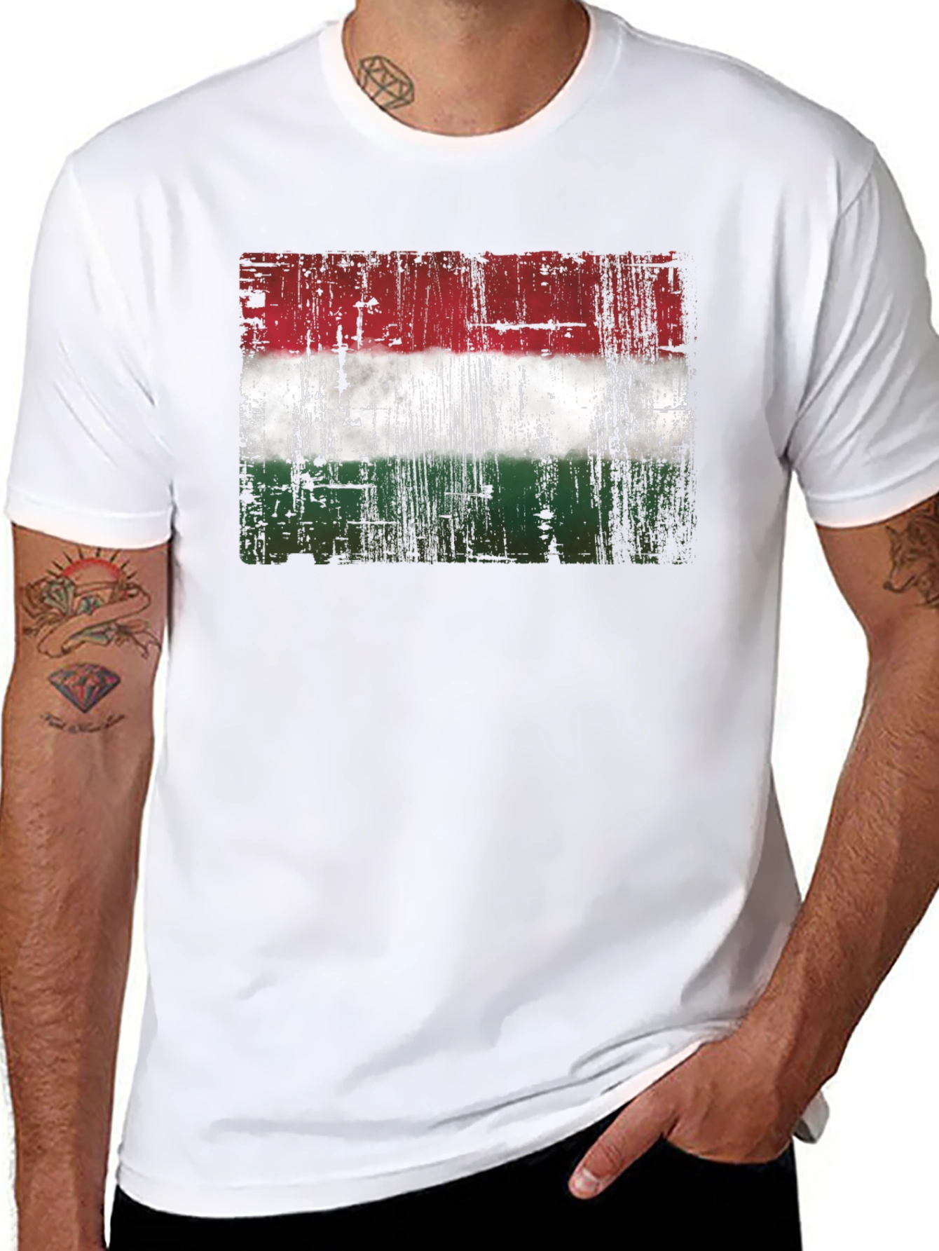 Hungary Flag T-Shirt - Distressed Style