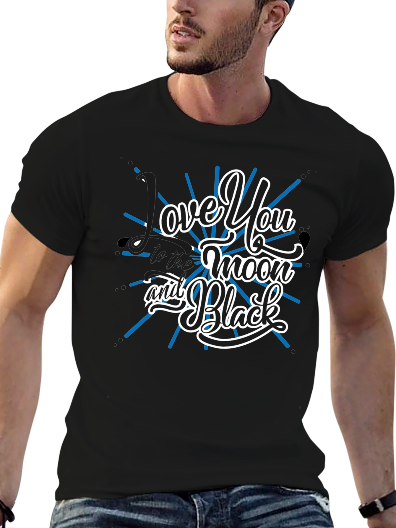 Love You to the Moon and Black Graphic Tee