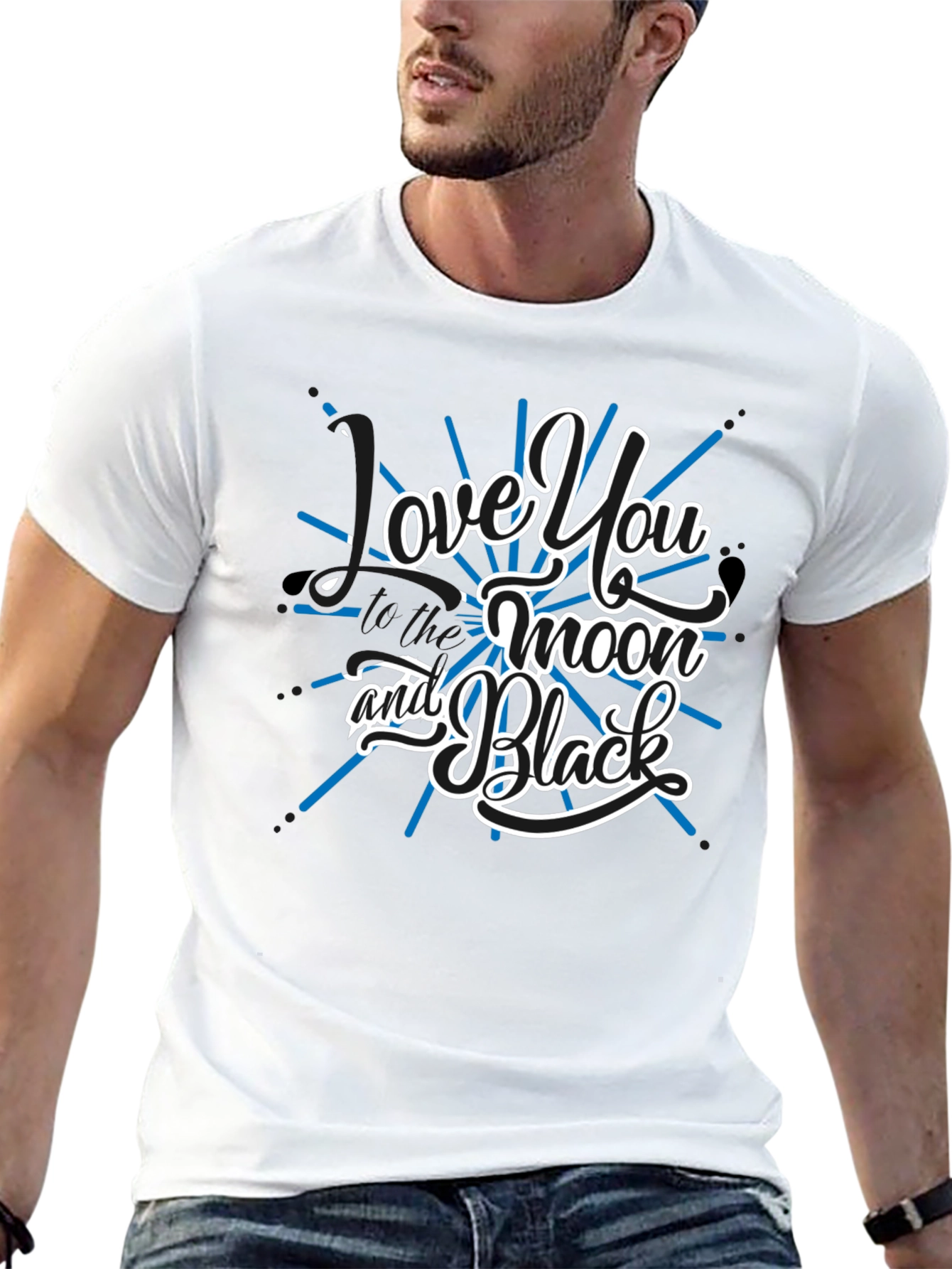 Love You to the Moon and Black Graphic Tee
