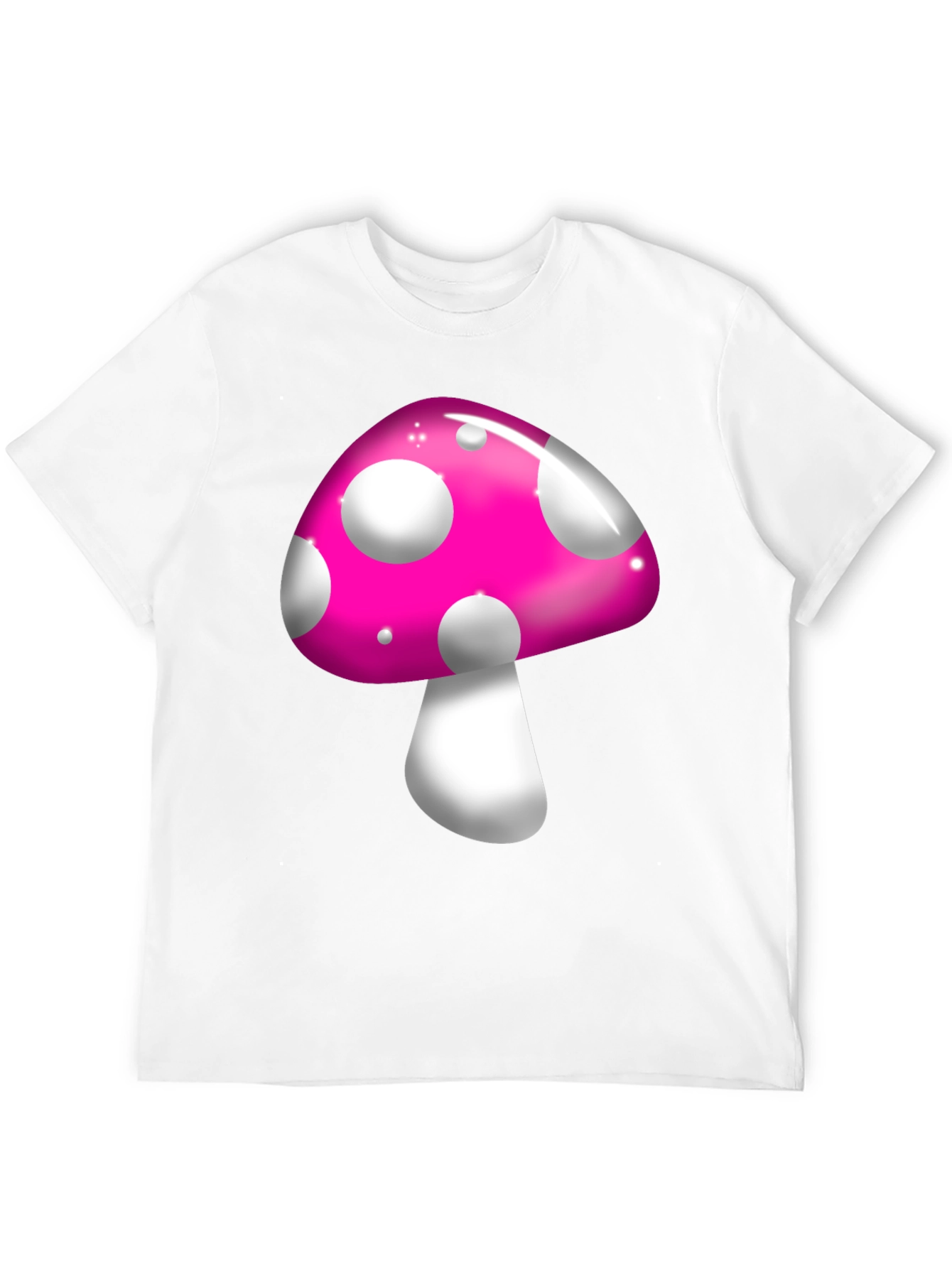 Funky Mushroom Graphic Tee - Black Casual T-Shirt