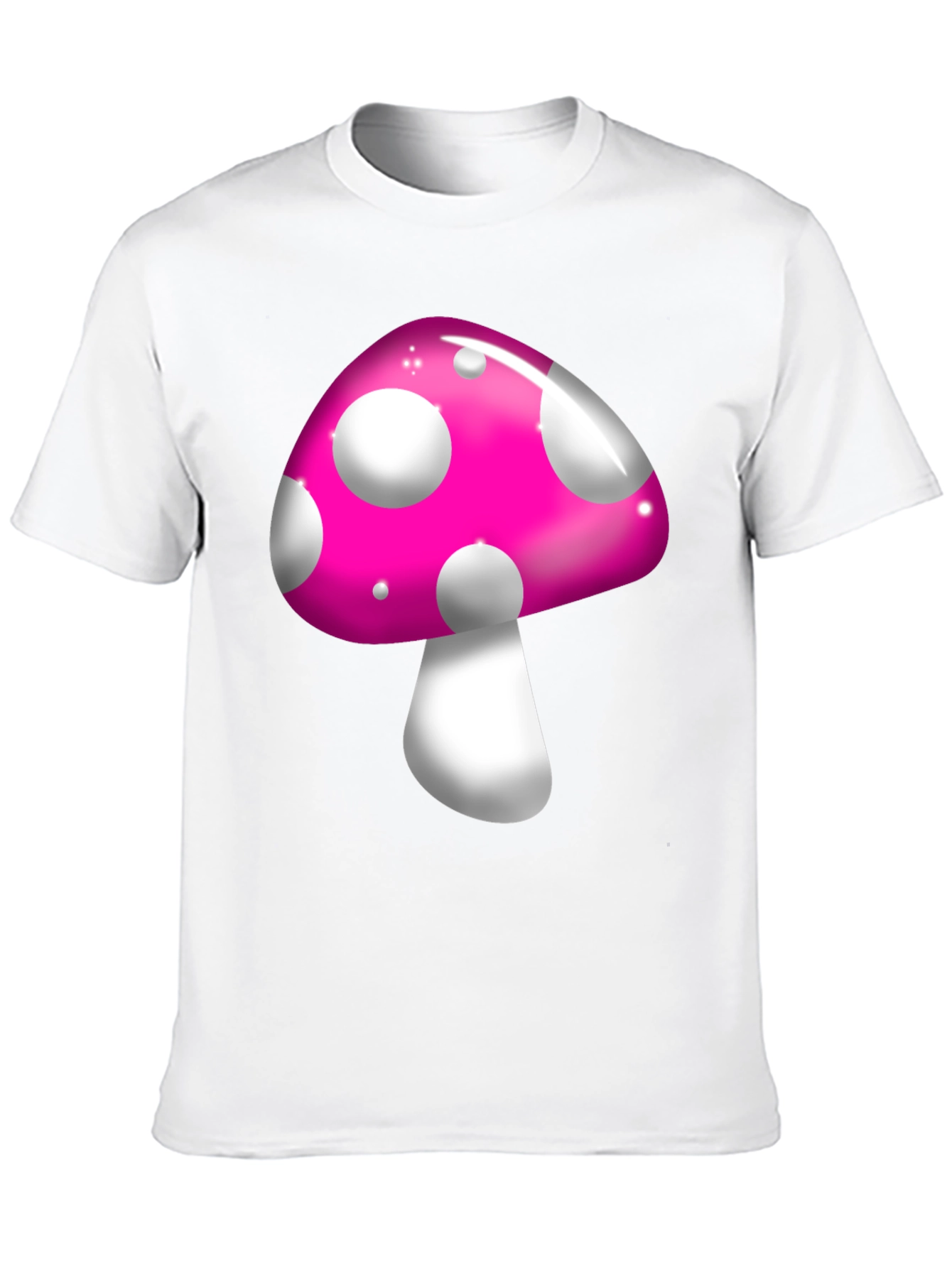 Funky Mushroom Graphic Tee - Black Casual T-Shirt