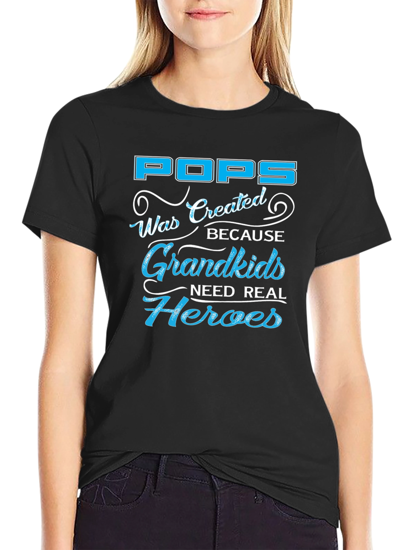 Pops Grandkids Need Real Heroes Graphic T-Shirt