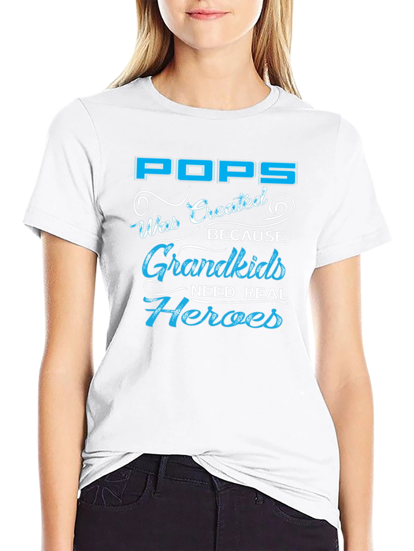 Pops Grandkids Need Real Heroes Graphic T-Shirt