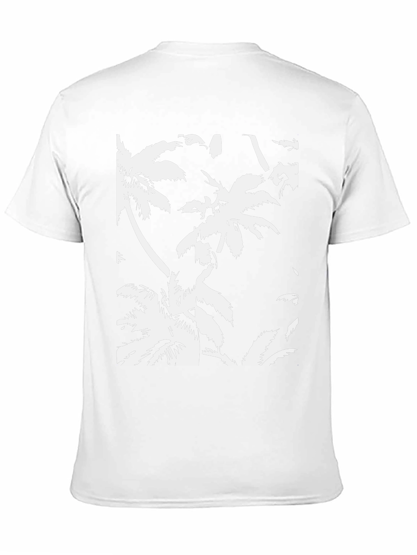 Tropical Palm Tree Print Black T-Shirt