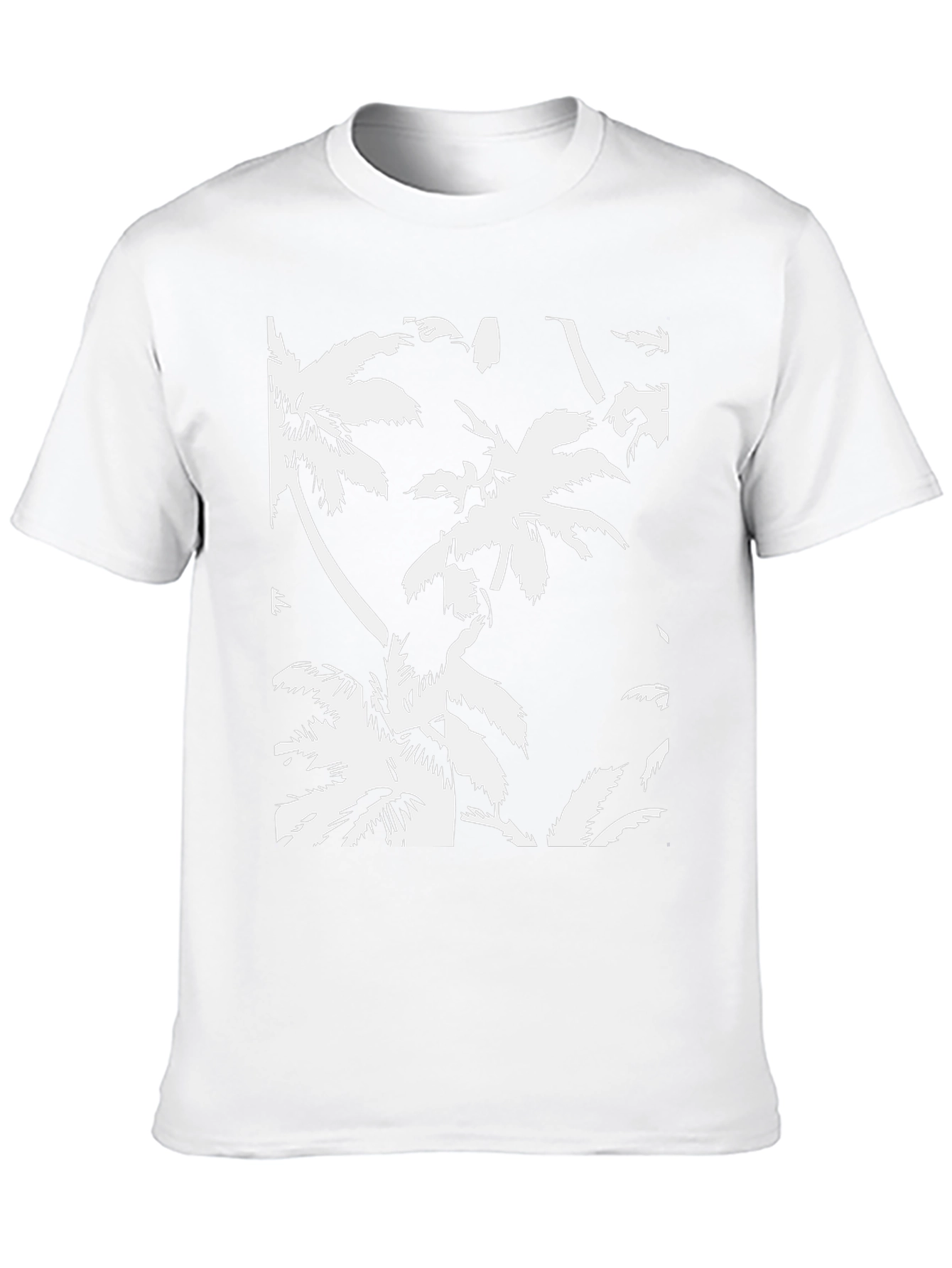 Tropical Palm Tree Print Black T-Shirt
