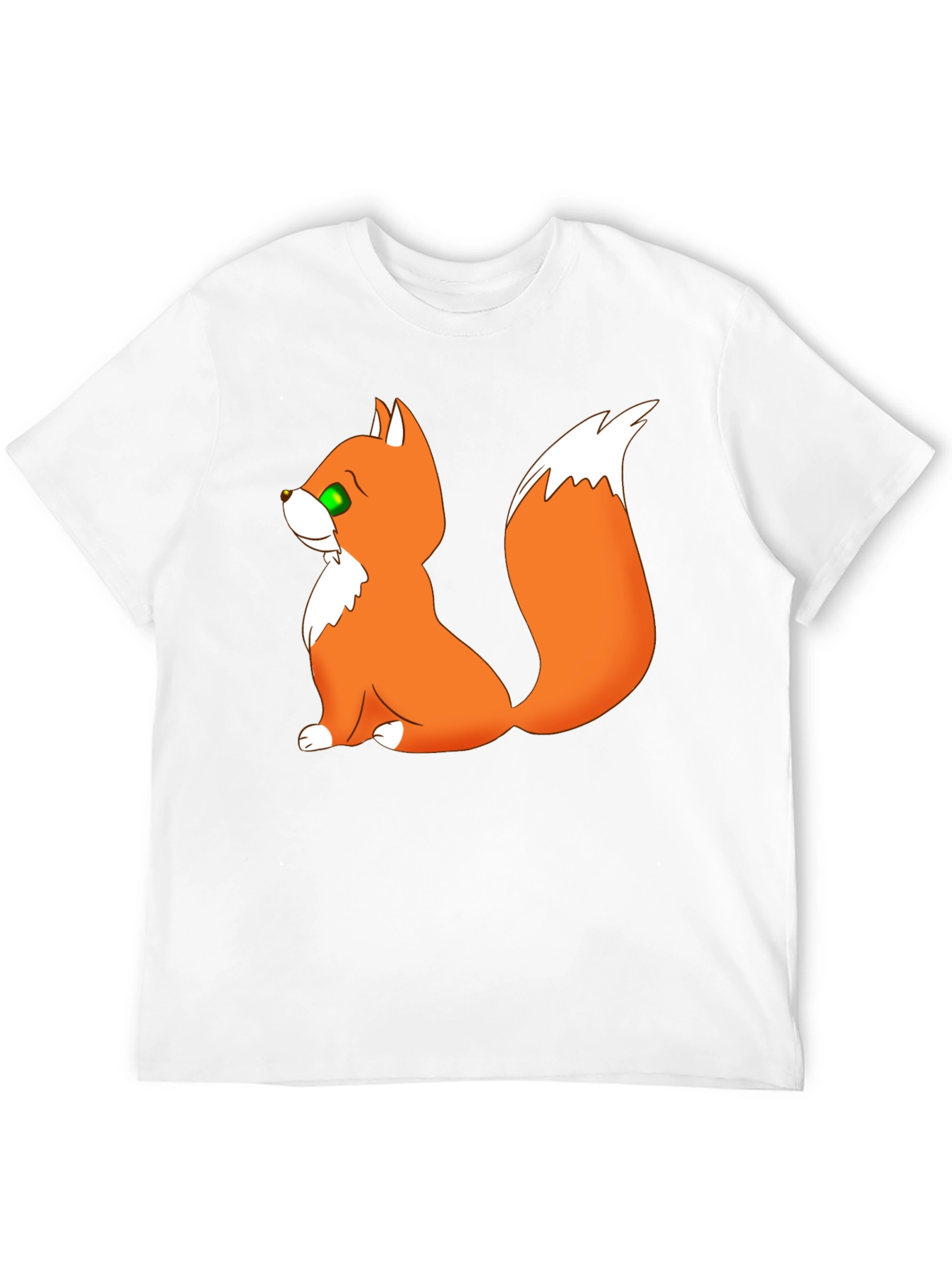 Cartoon Fox Graphic Black T-Shirt