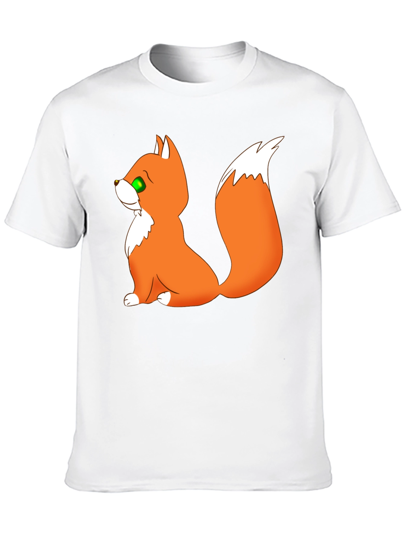 Cartoon Fox Graphic Black T-Shirt