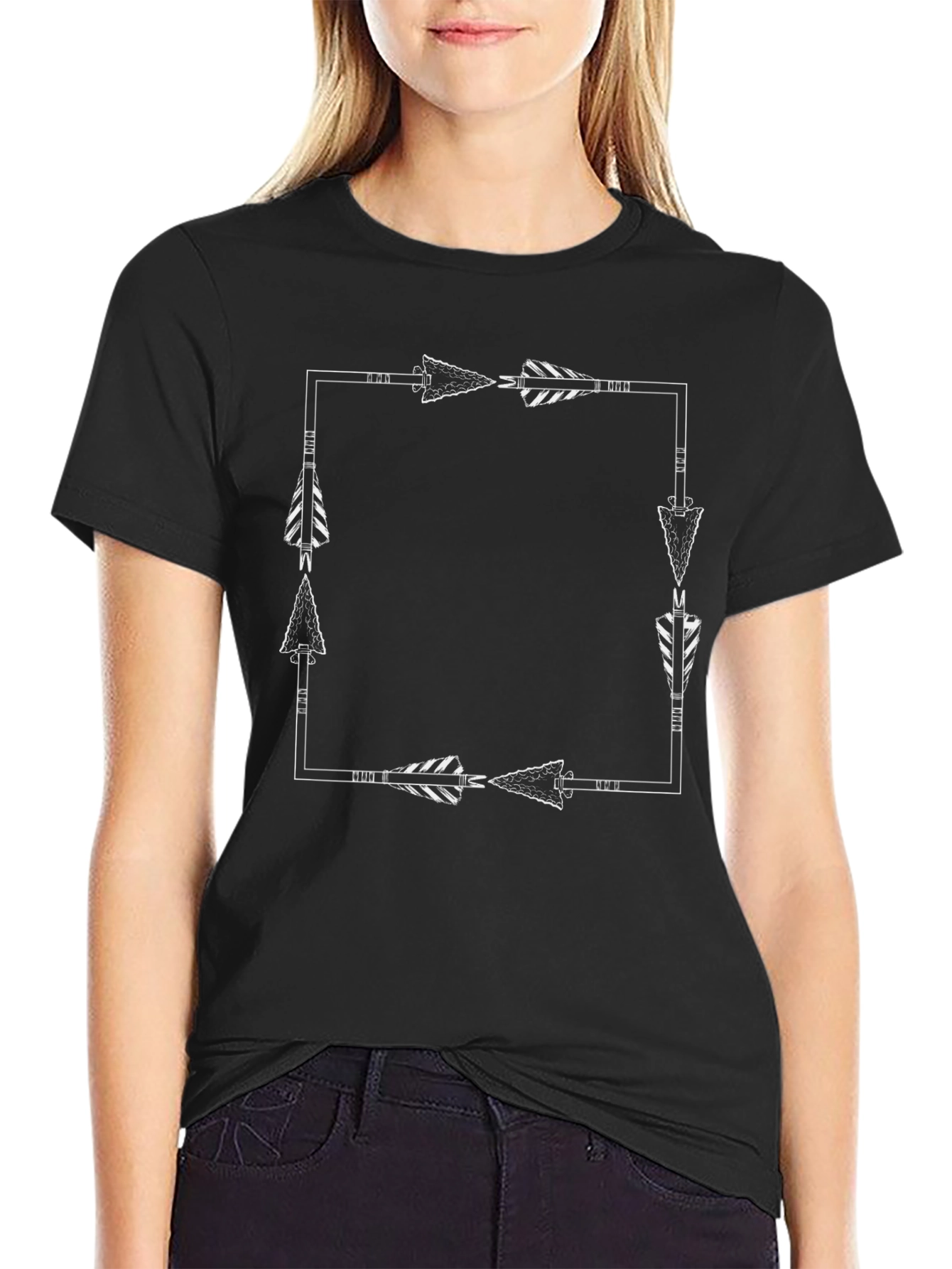 Arrow Frame Graphic Tee - Black Casual Shirt