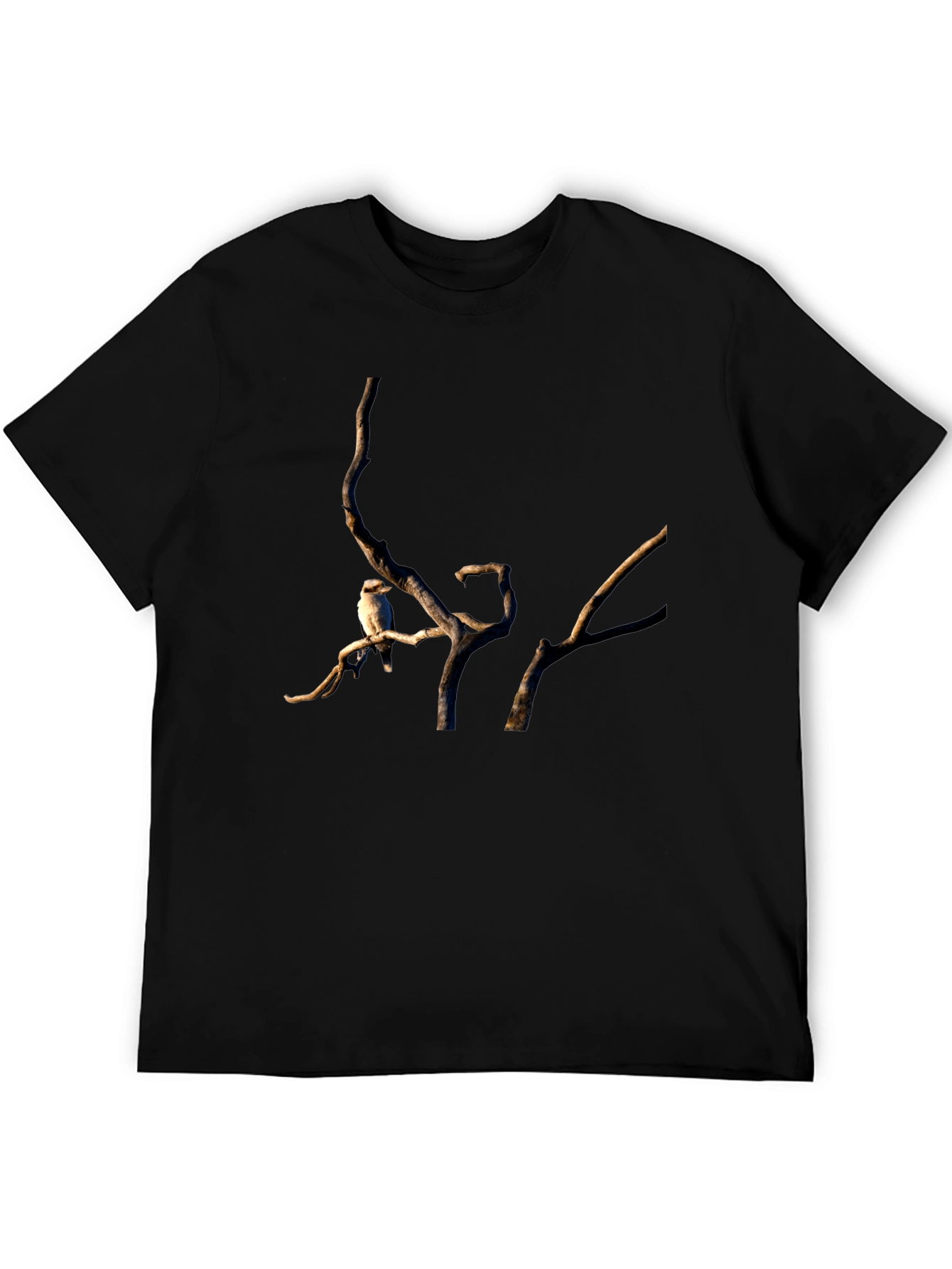 Kookaburra on Branch Black T-Shirt