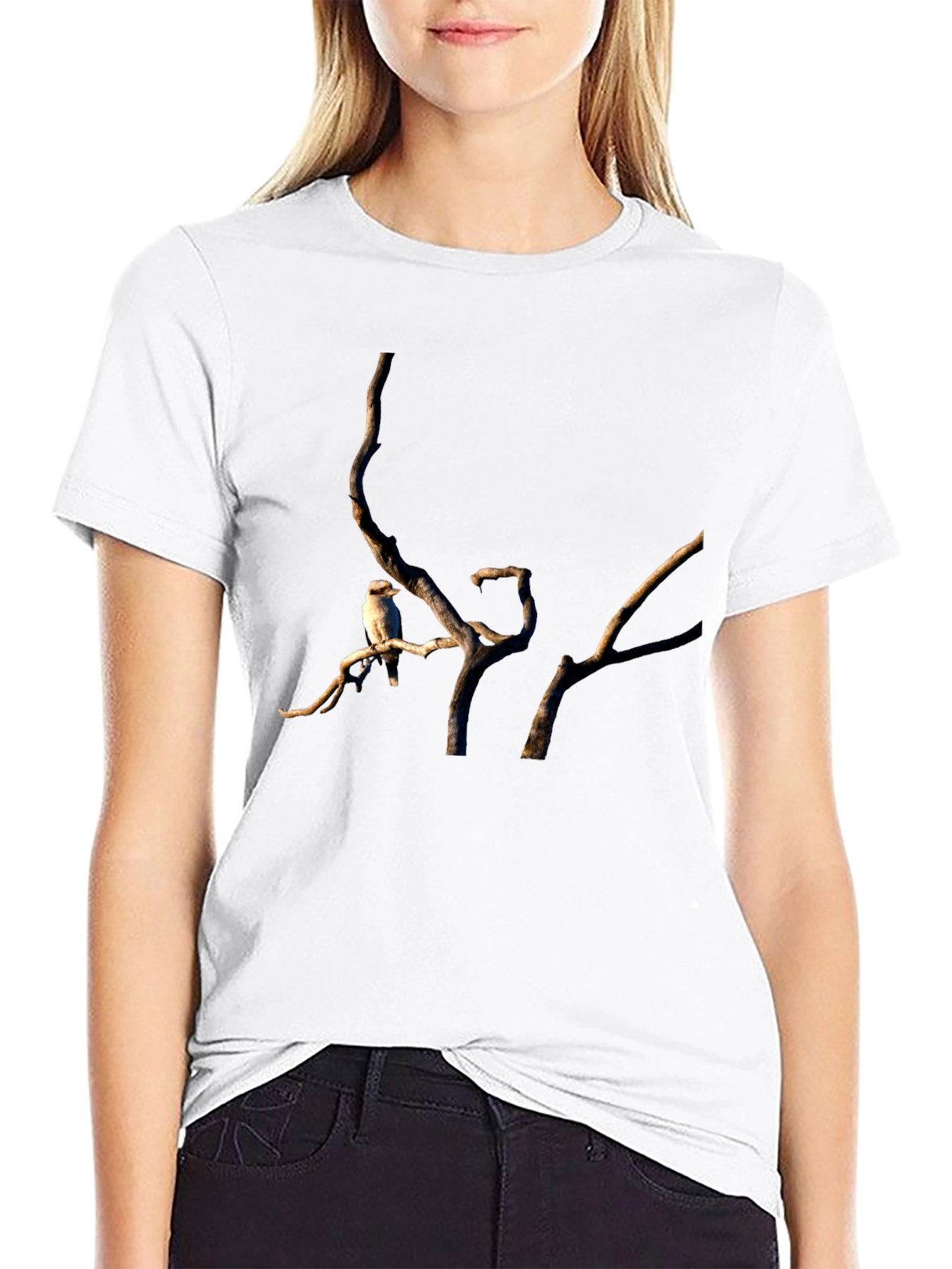 Kookaburra on Branch Black T-Shirt