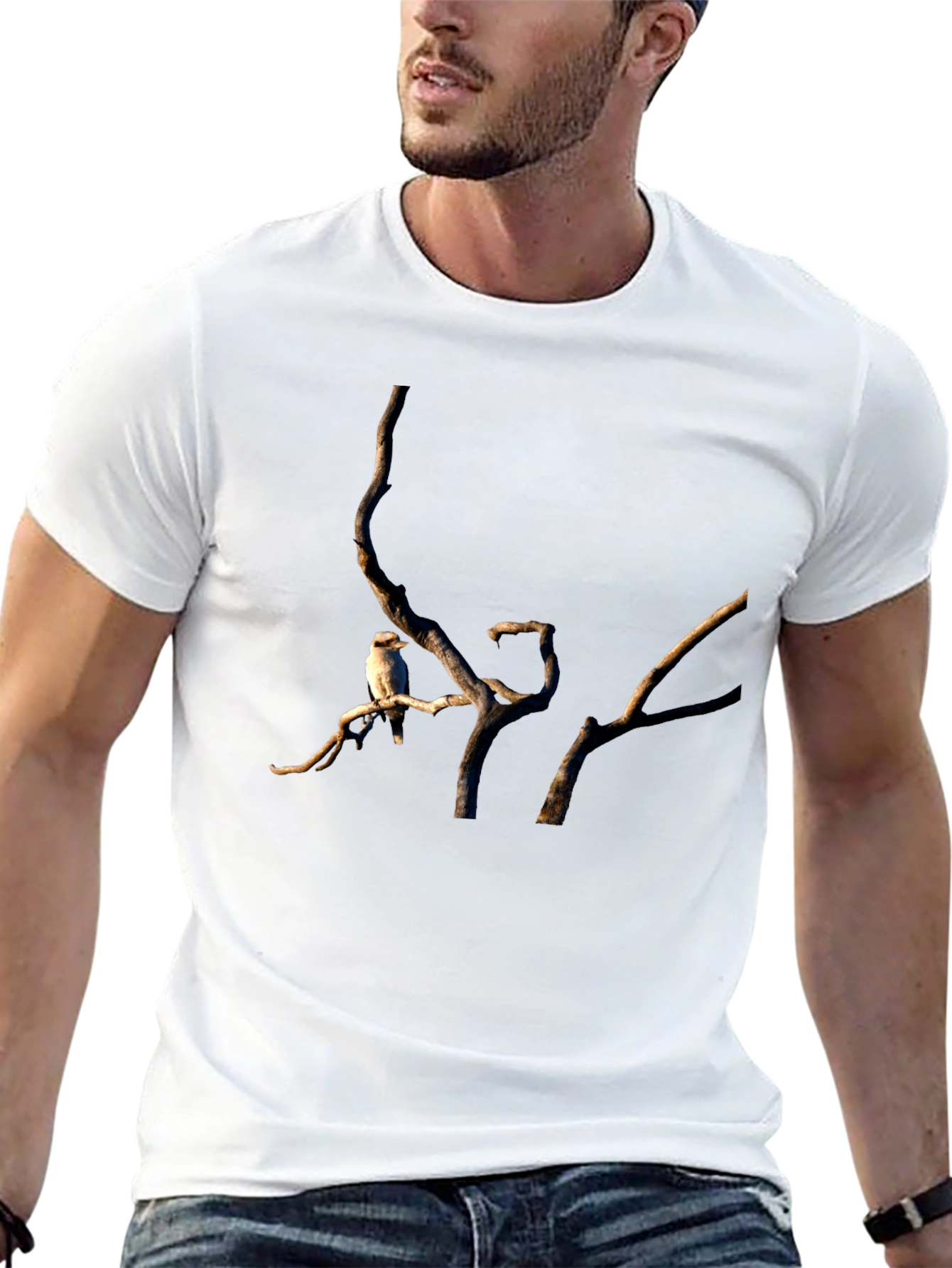 Kookaburra on Branch Black T-Shirt