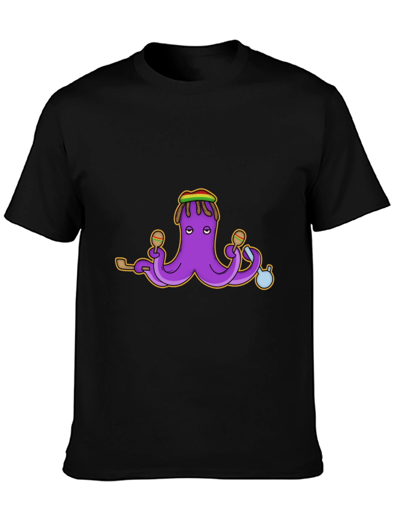 Rasta Octopus Graphic Tee - Black