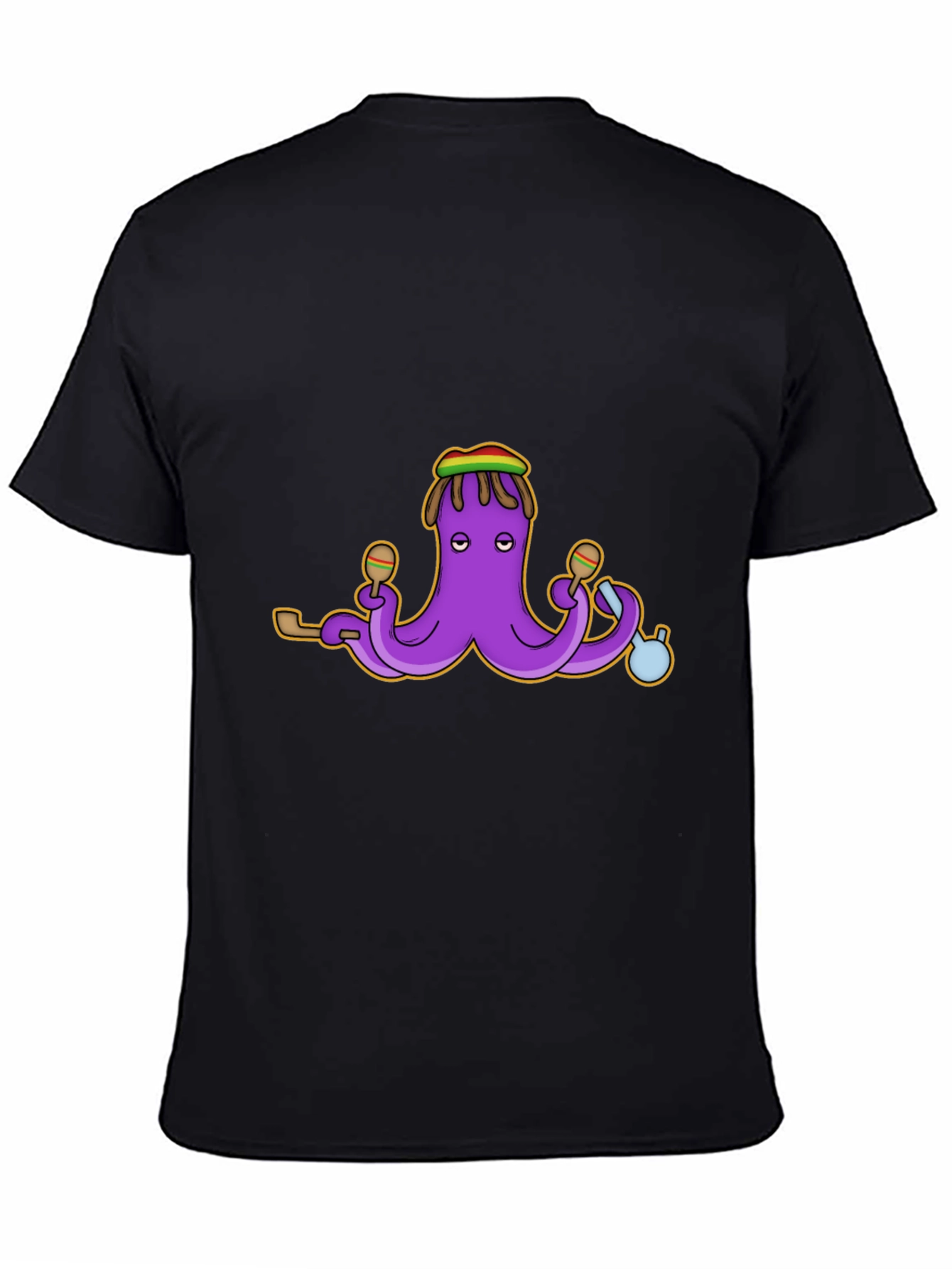 Rasta Octopus Graphic Tee - Black