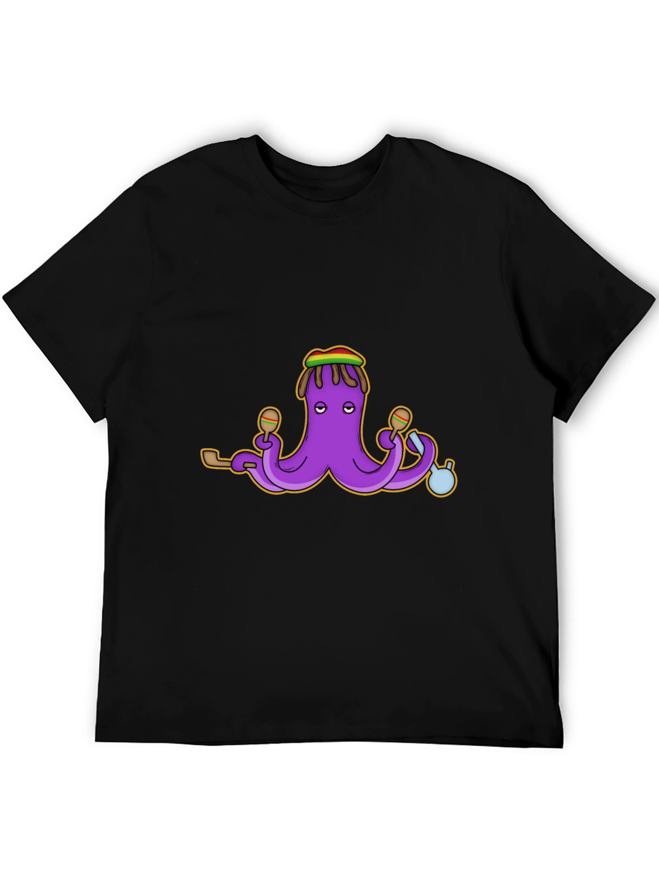 Rasta Octopus Graphic Tee - Black