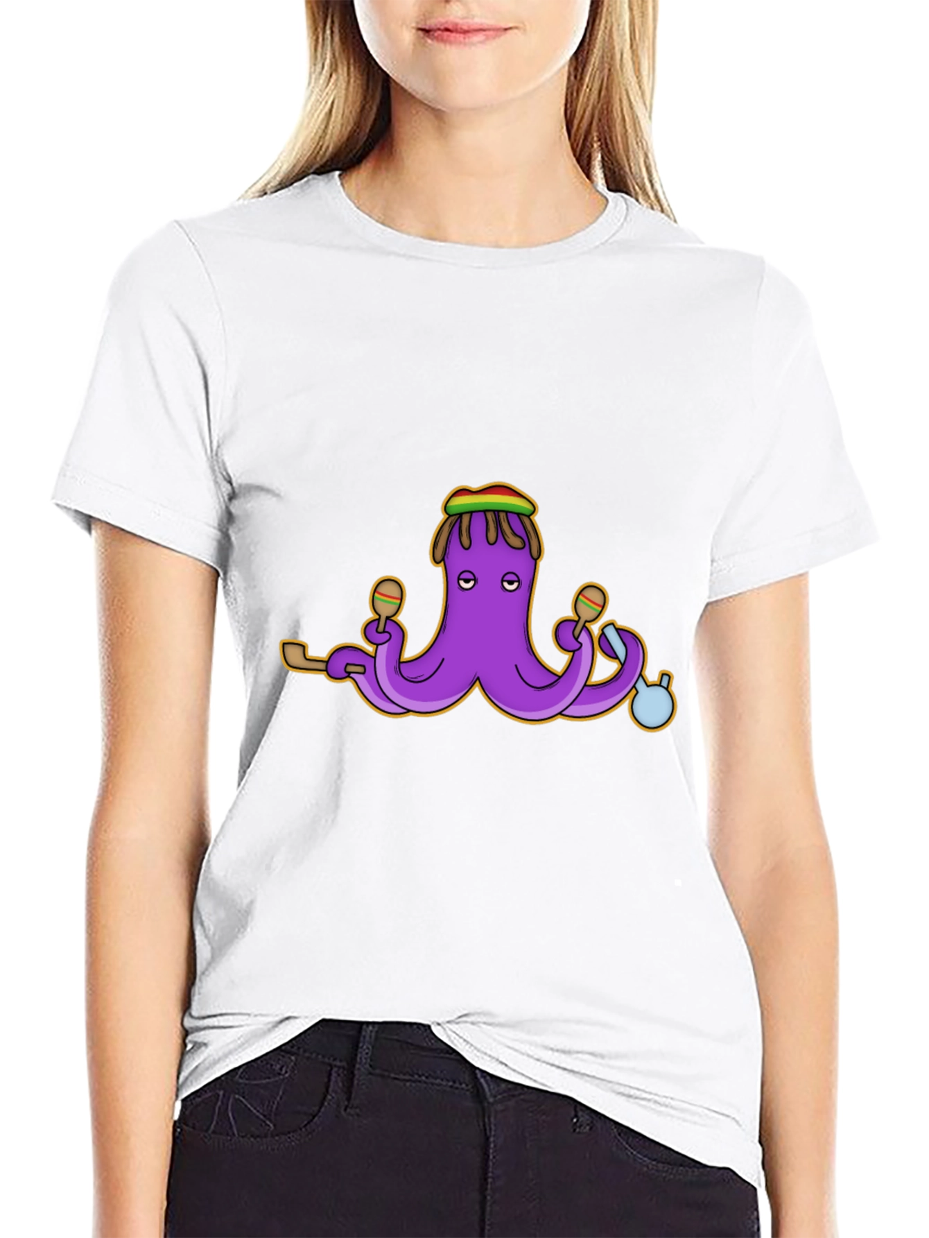 Rasta Octopus Graphic Tee - Black