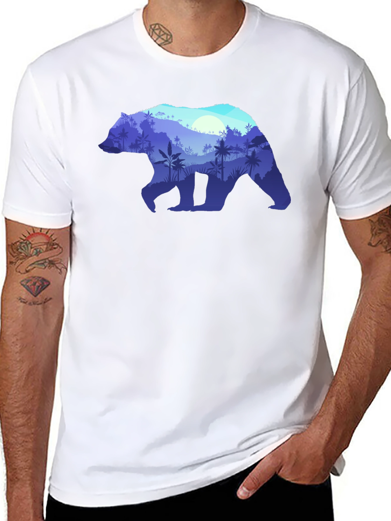 Bear Silhouette Nature Graphic Tee