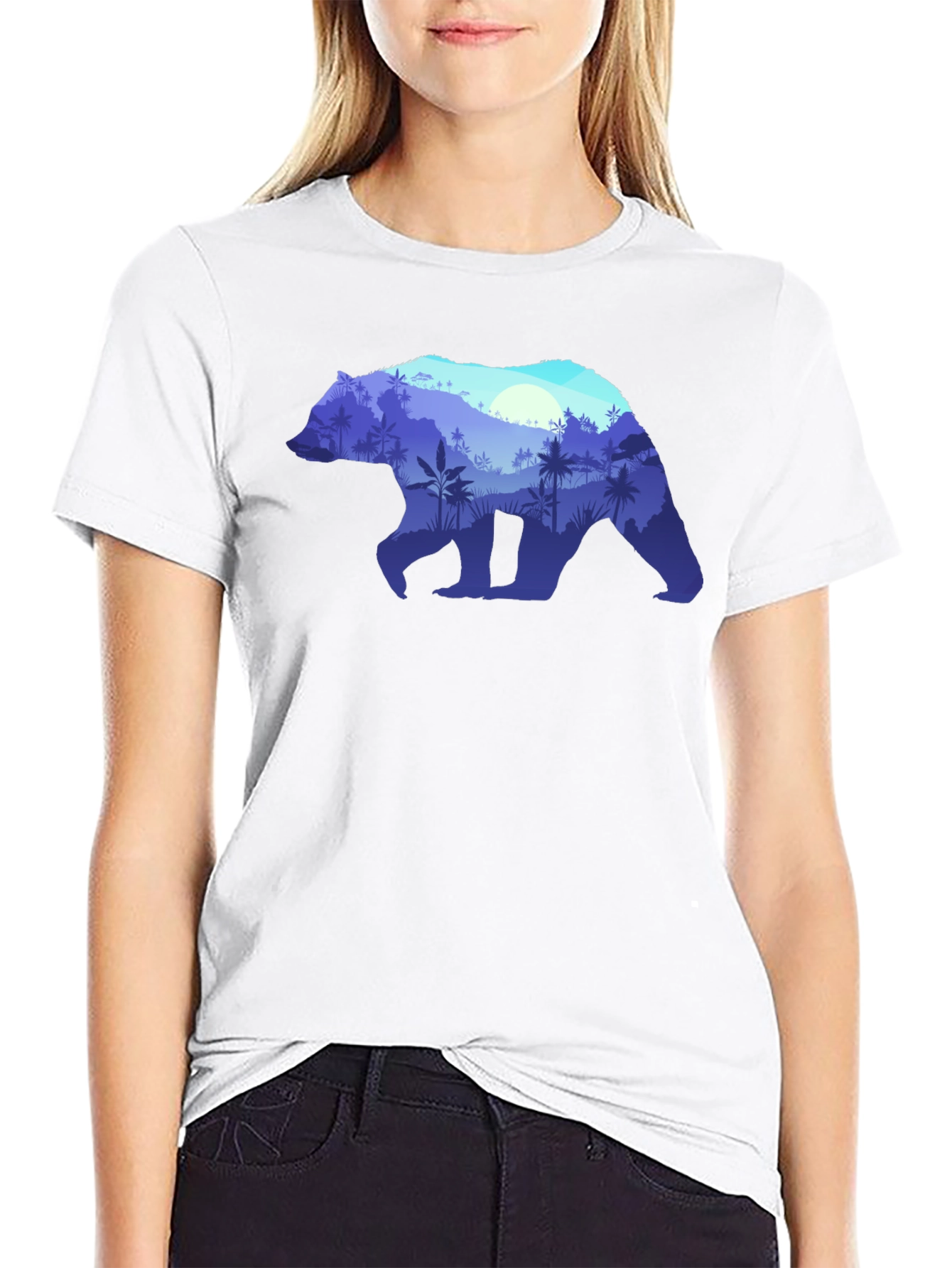Bear Silhouette Nature Graphic Tee
