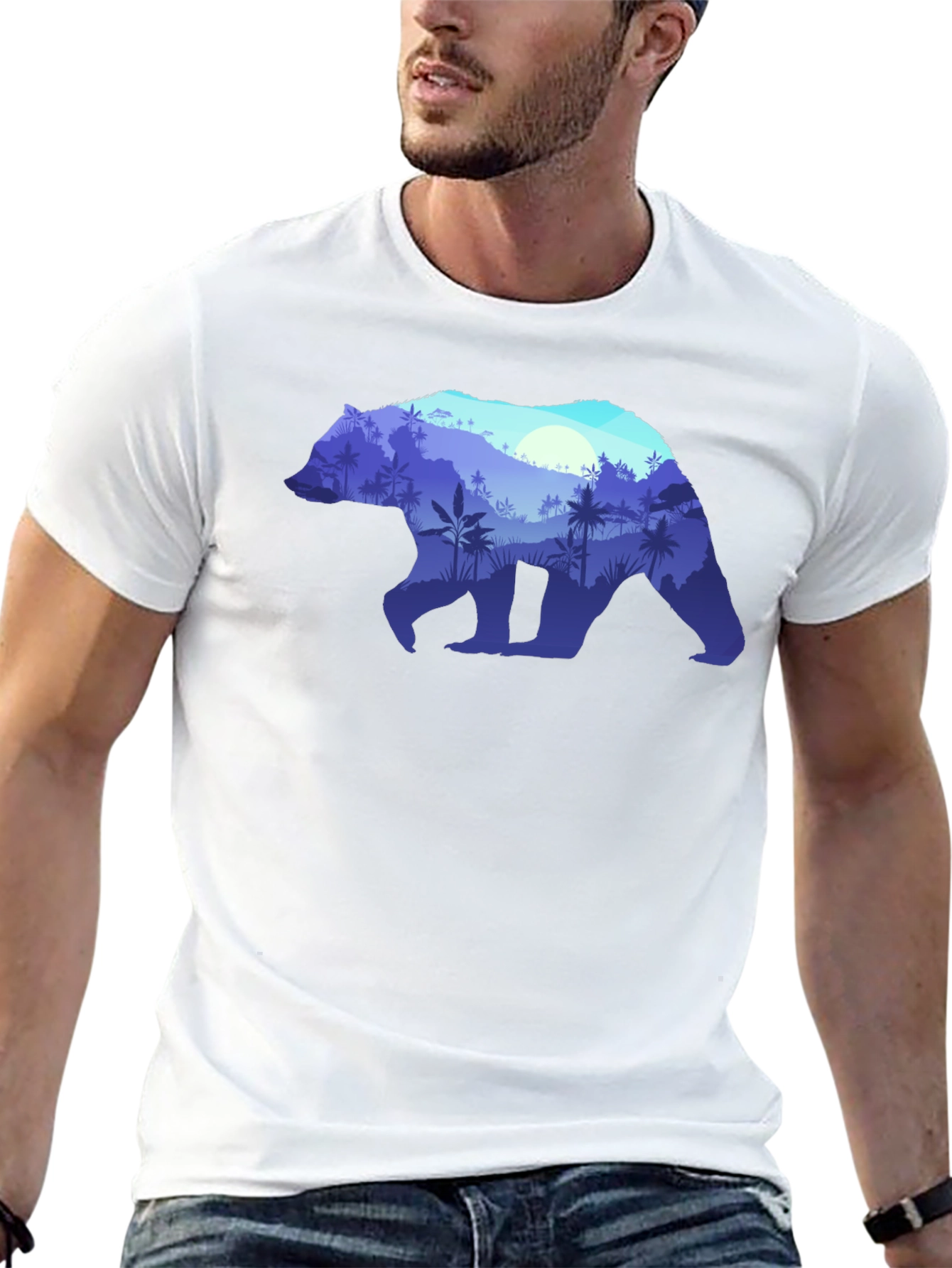 Bear Silhouette Nature Graphic Tee