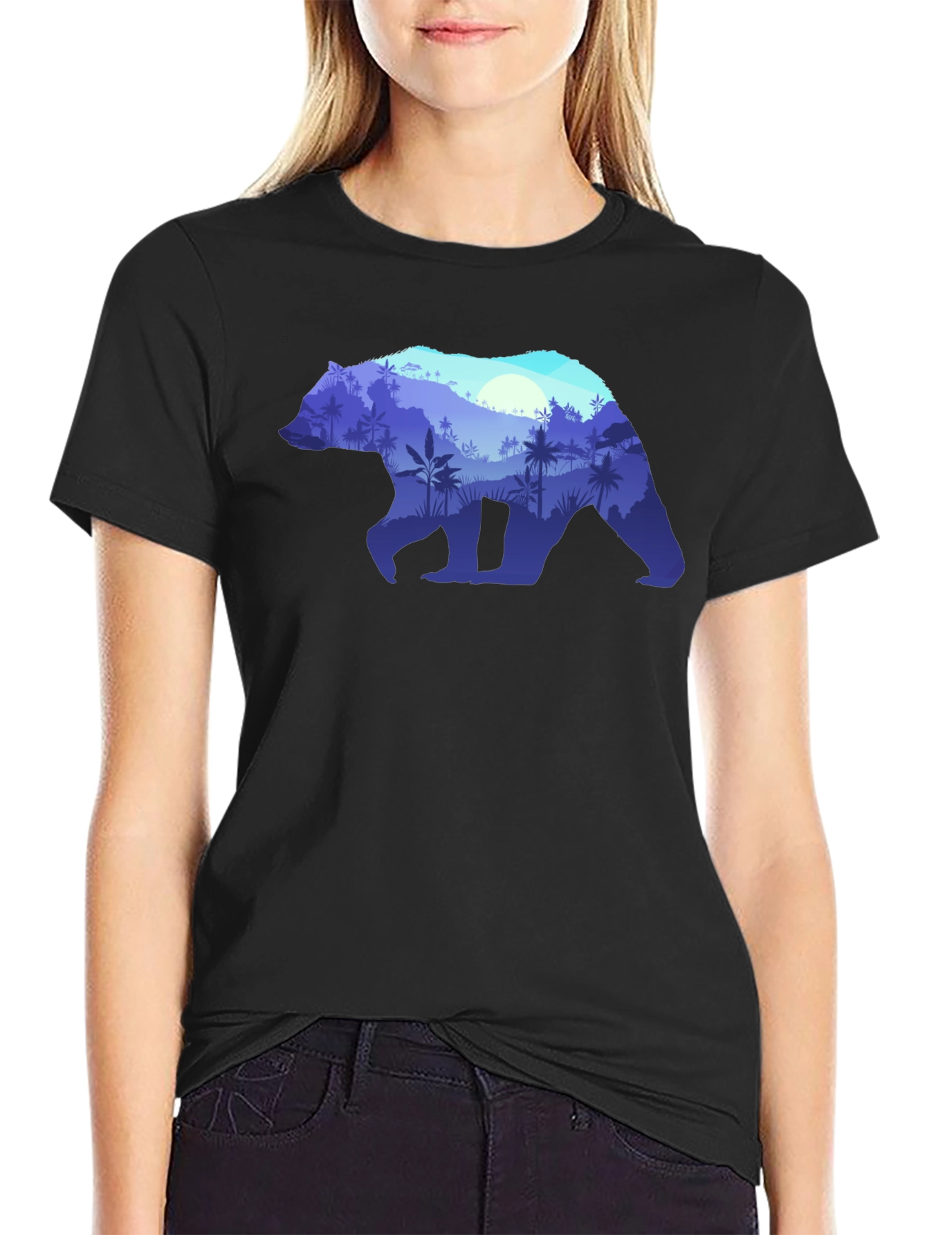 Bear Silhouette Nature Graphic Tee