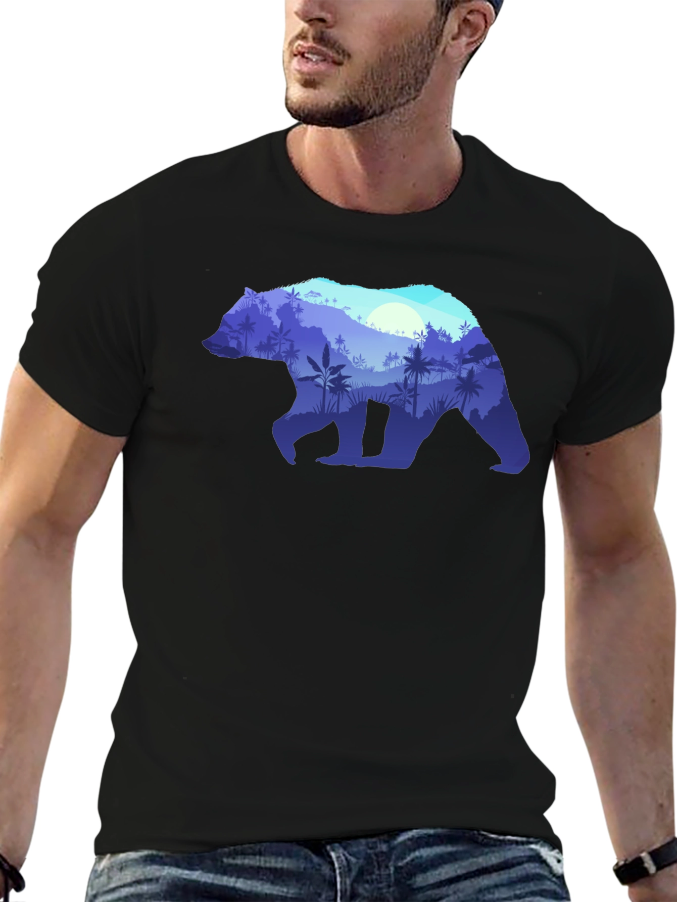 Bear Silhouette Nature Graphic Tee
