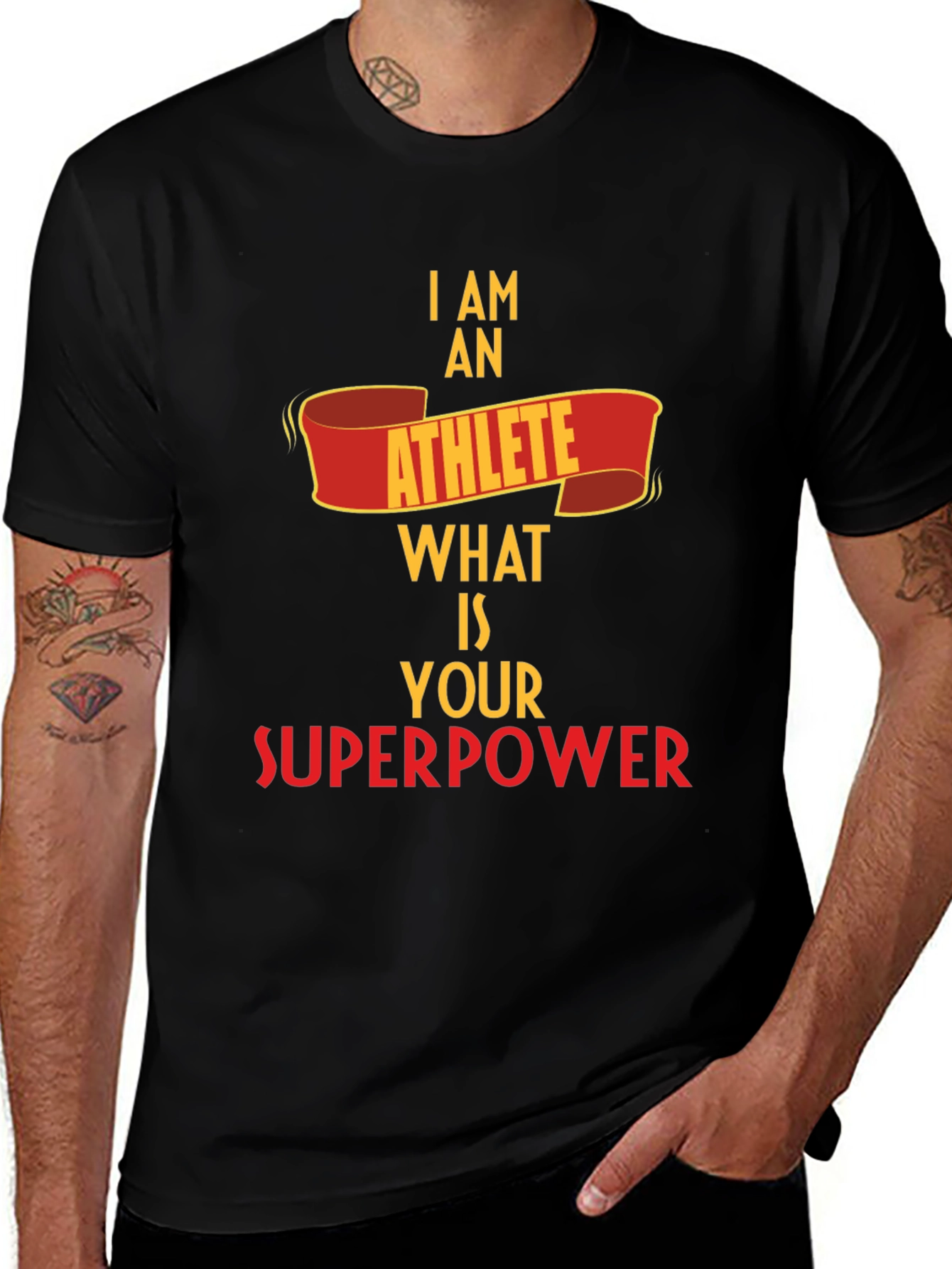 Athlete Superpower Black T-Shirt