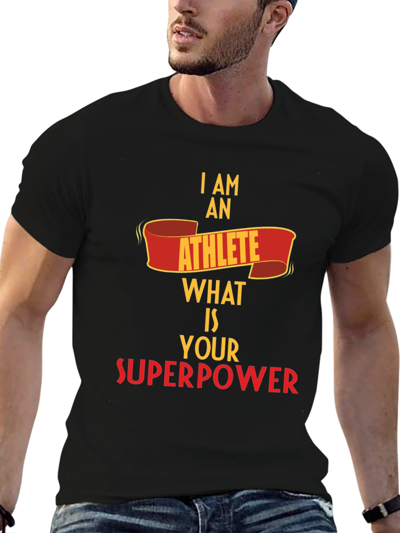 Athlete Superpower Black T-Shirt