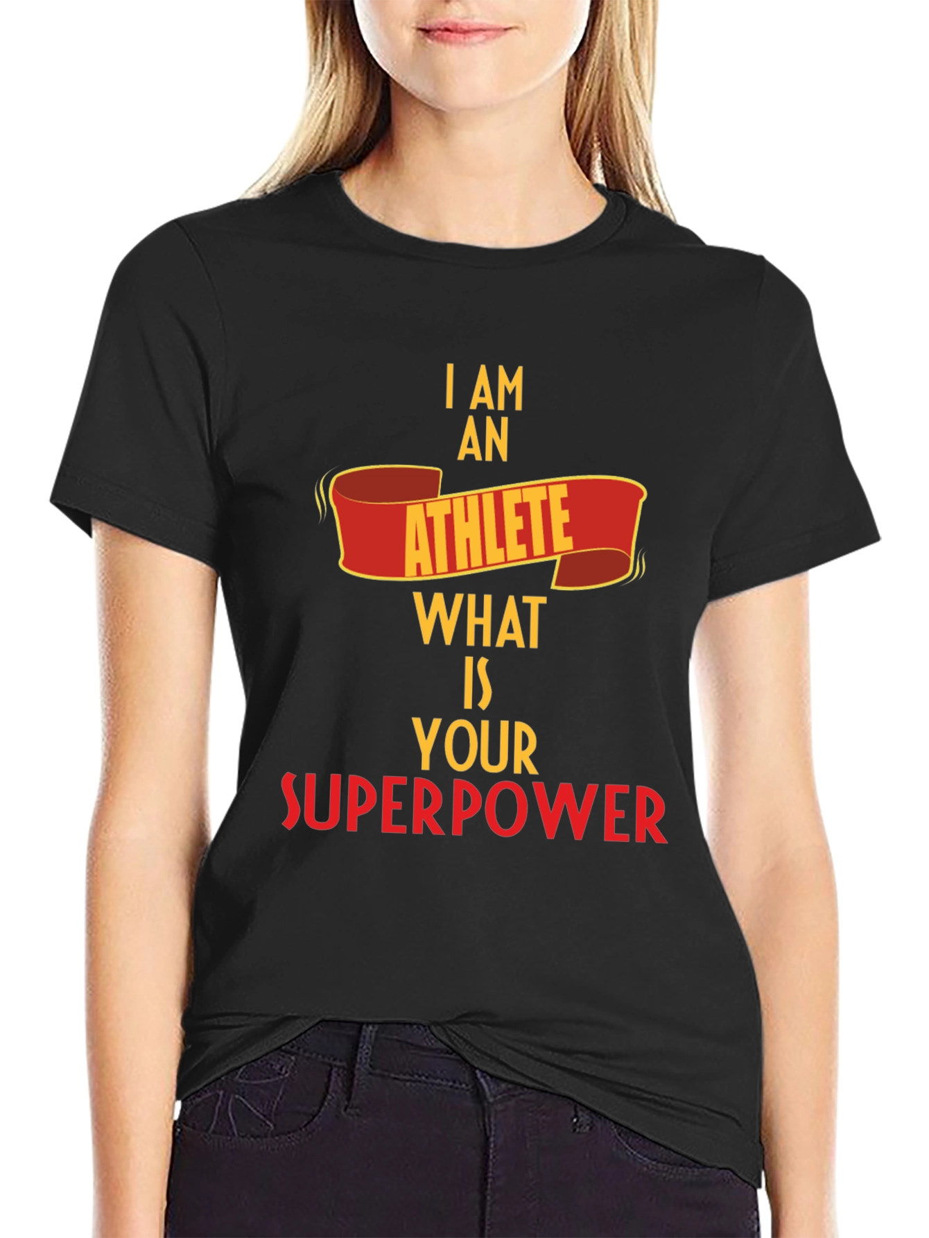 Athlete Superpower Black T-Shirt