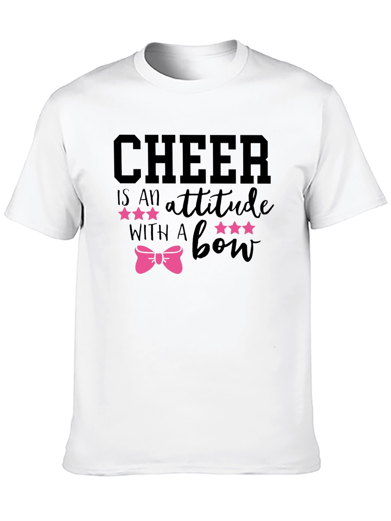 Cheer Attitude Bow Graphic T-Shirt