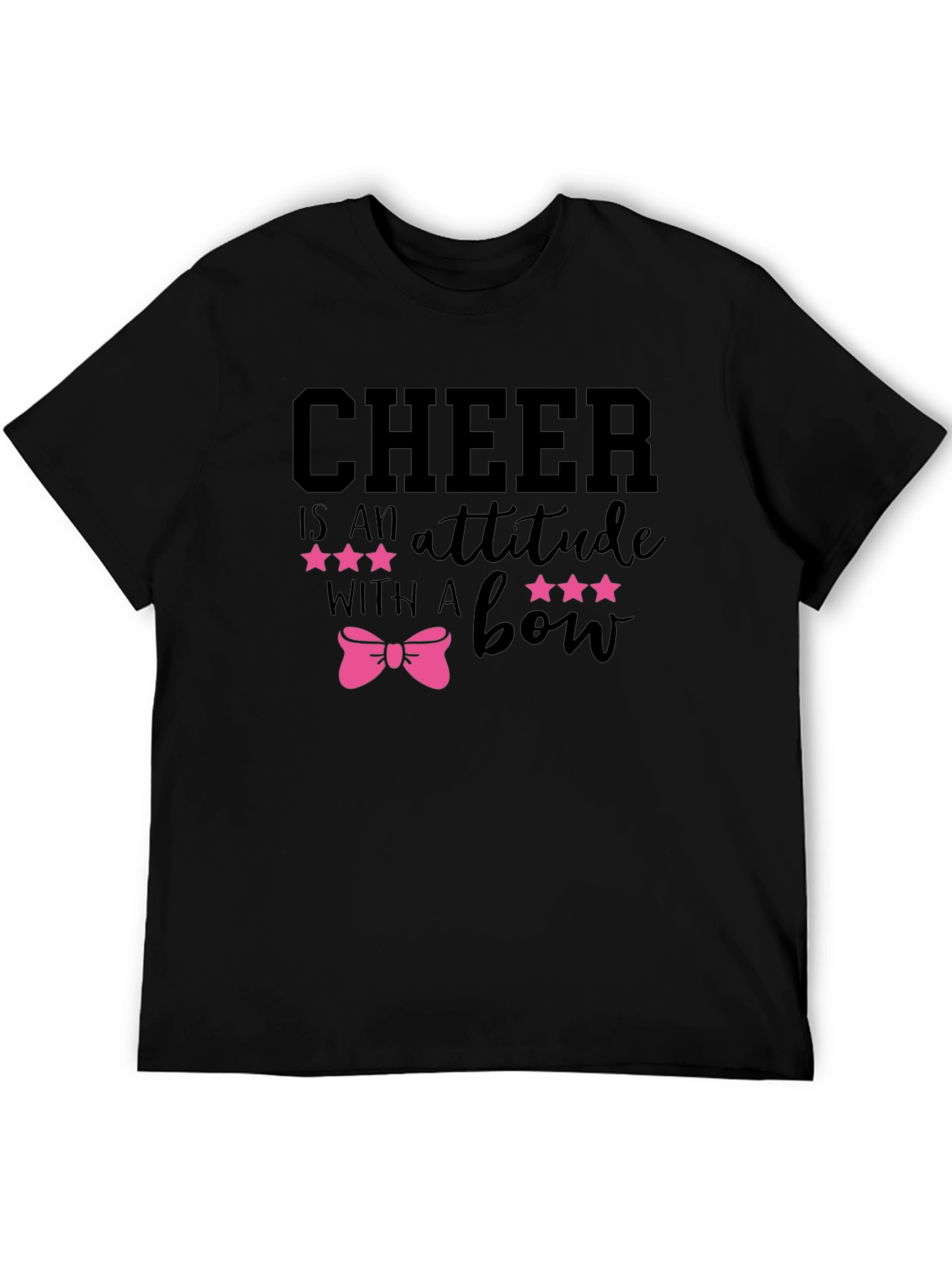 Cheer Attitude Bow Graphic T-Shirt