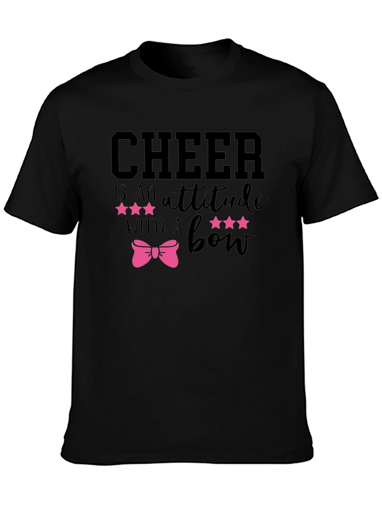 Cheer Attitude Bow Graphic T-Shirt