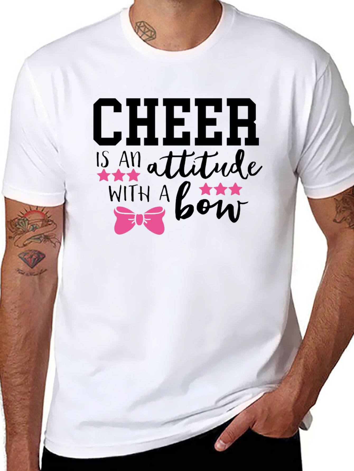 Cheer Attitude Bow Graphic T-Shirt