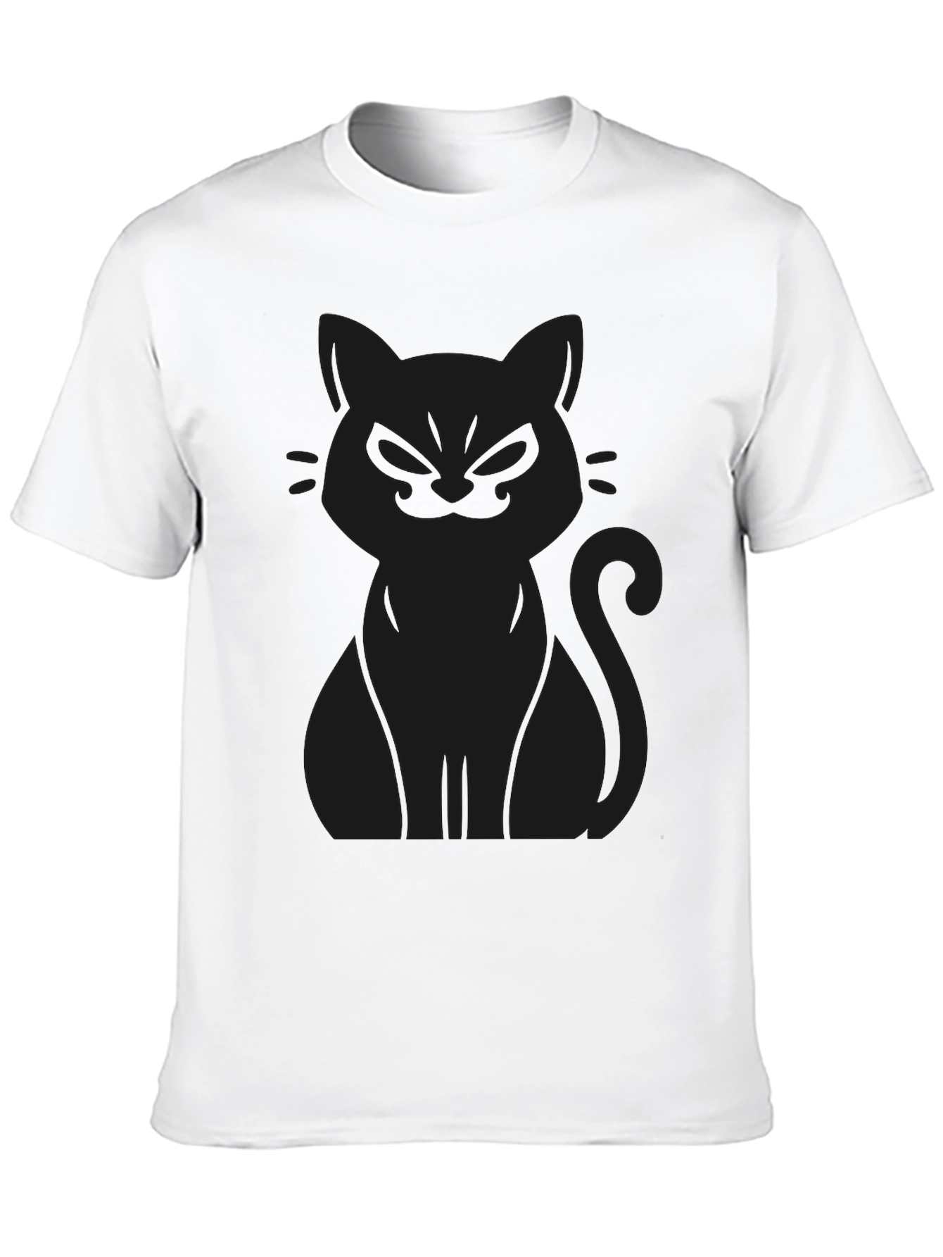 Mens Black Cat Graphic Tee - Soft Cotton Blend
