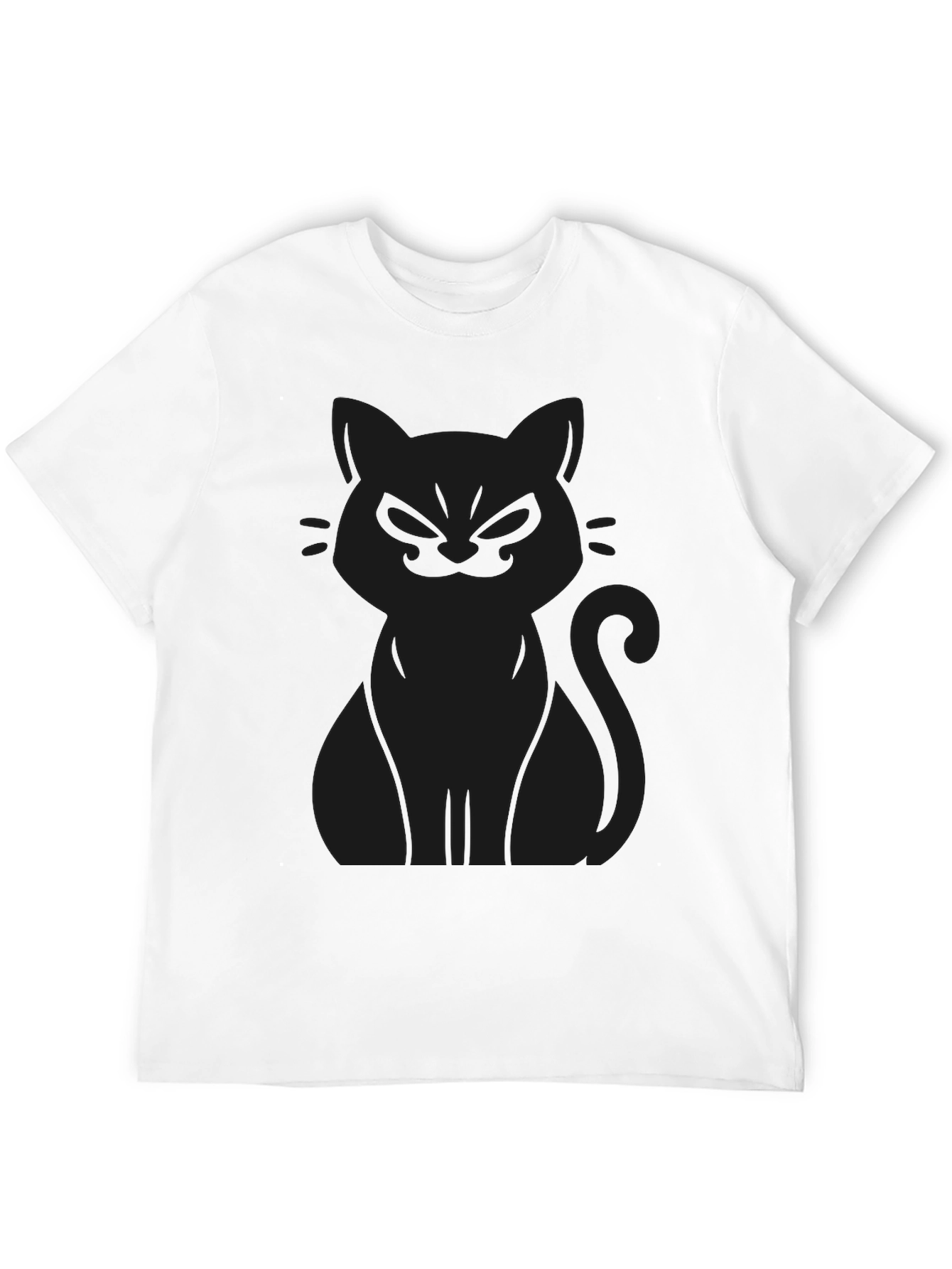 Mens Black Cat Graphic Tee - Soft Cotton Blend