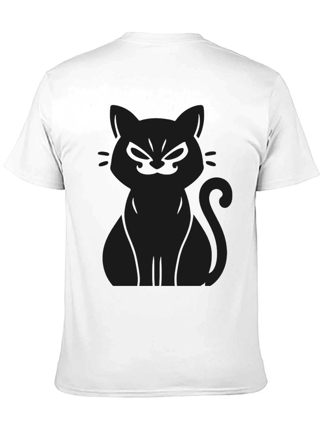 Mens Black Cat Graphic Tee - Soft Cotton Blend