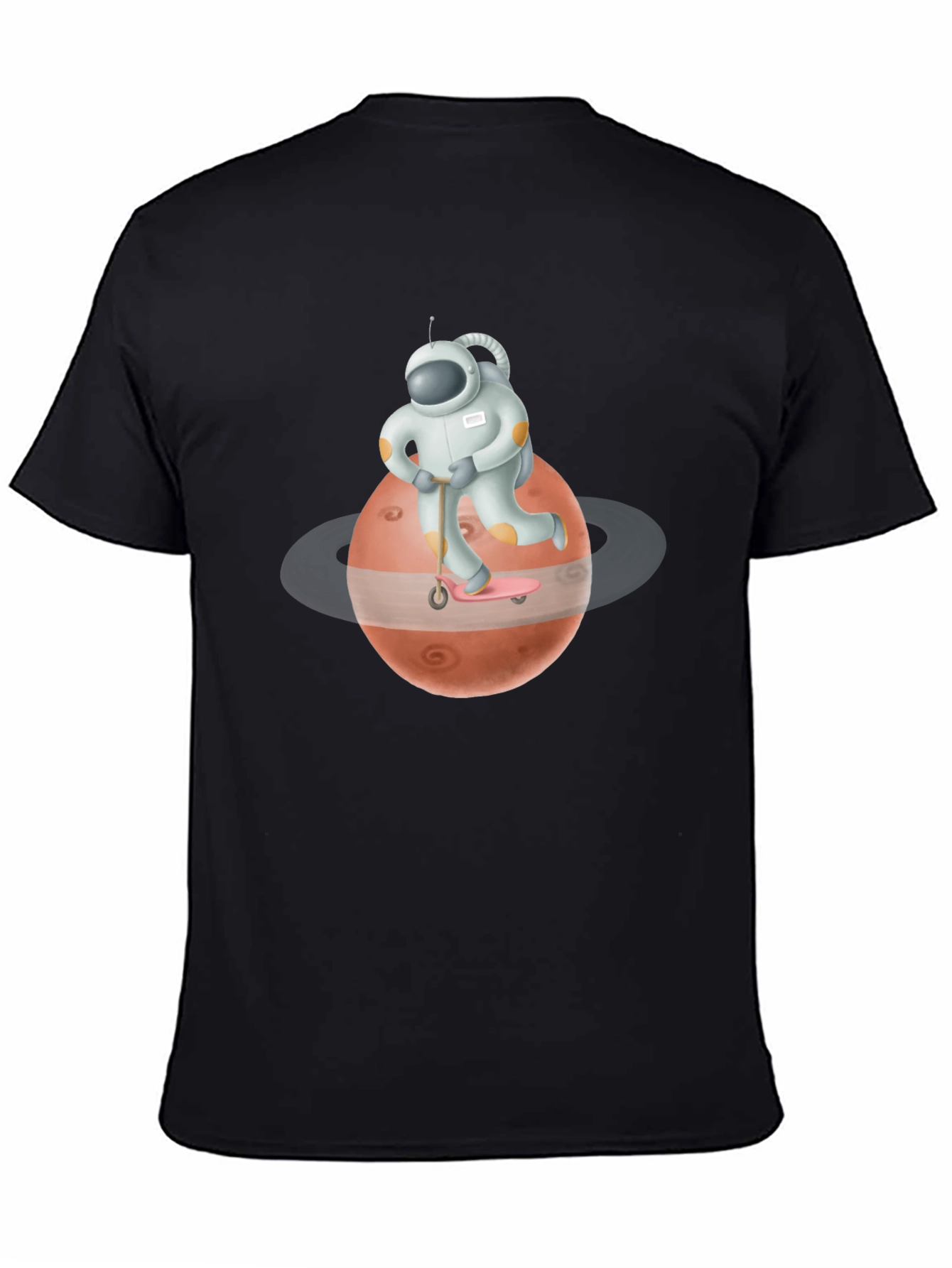 Astronaut Mars Scooter Black T-Shirt