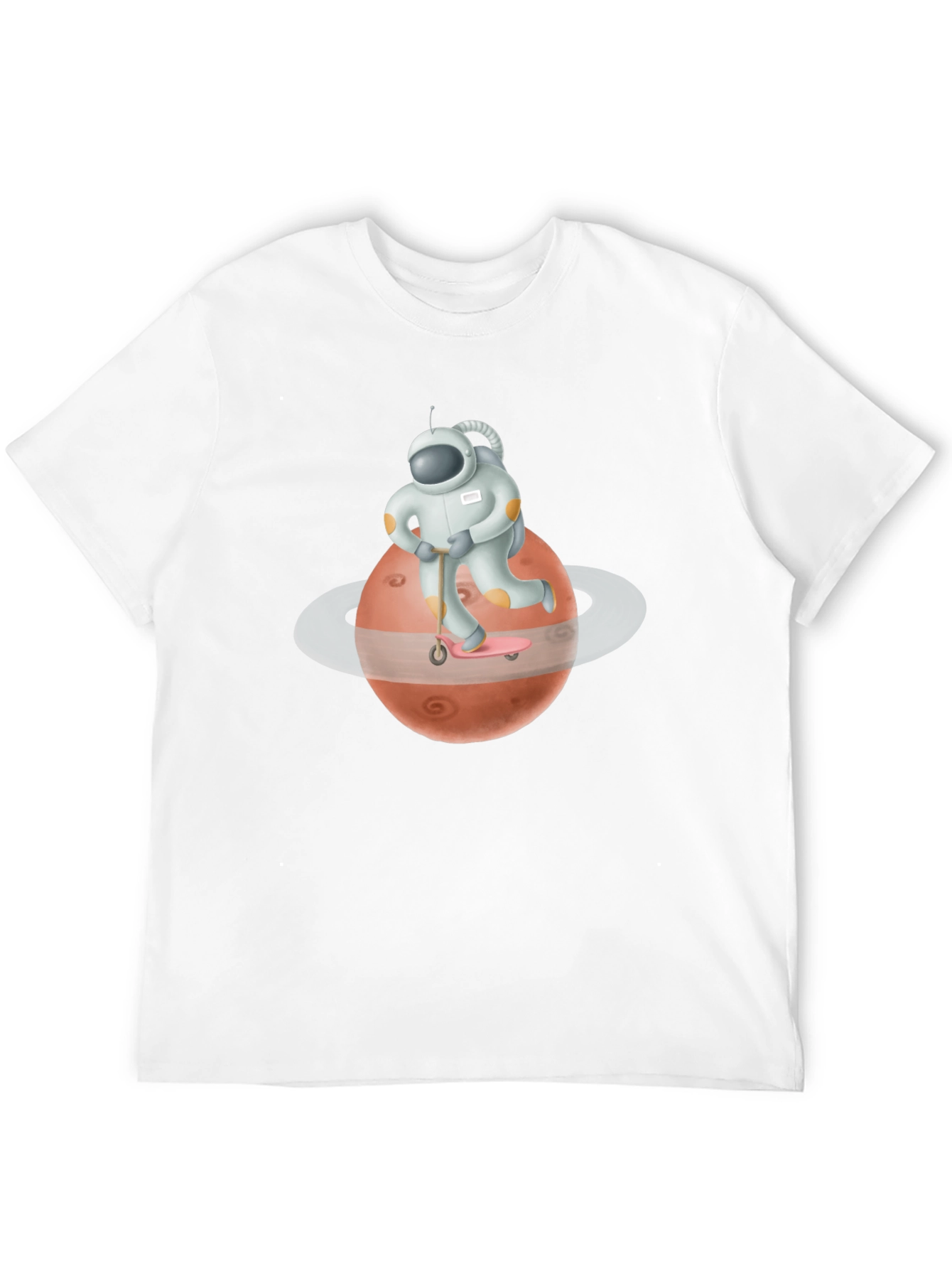 Astronaut Mars Scooter Black T-Shirt