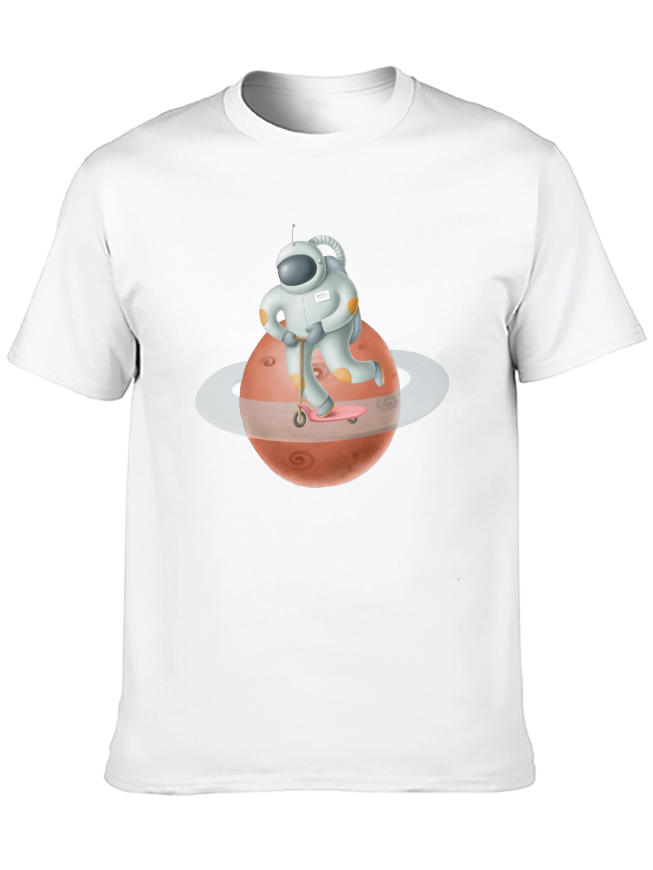 Astronaut Mars Scooter Black T-Shirt