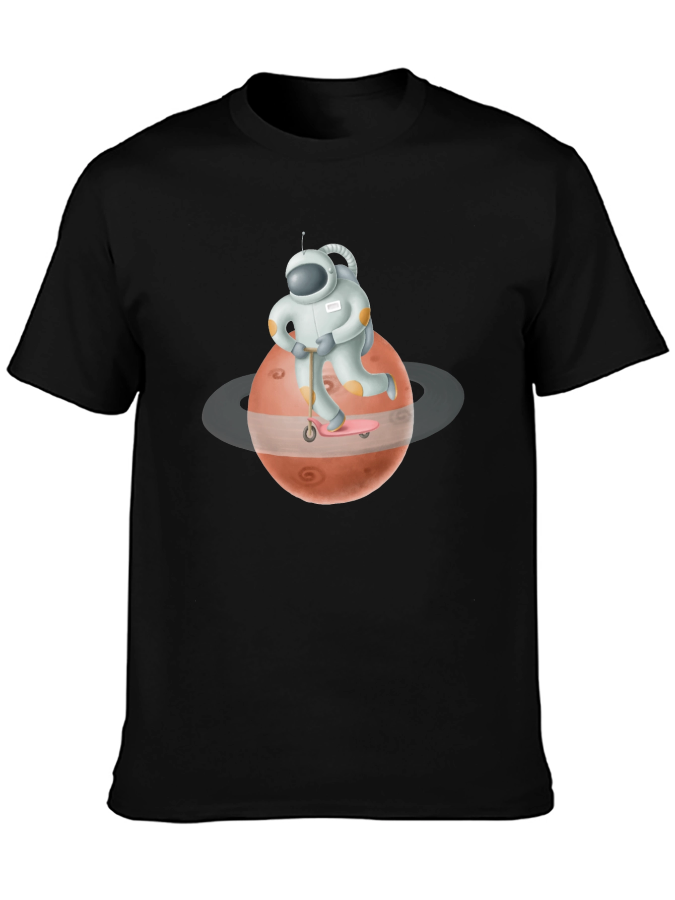 Astronaut Mars Scooter Black T-Shirt